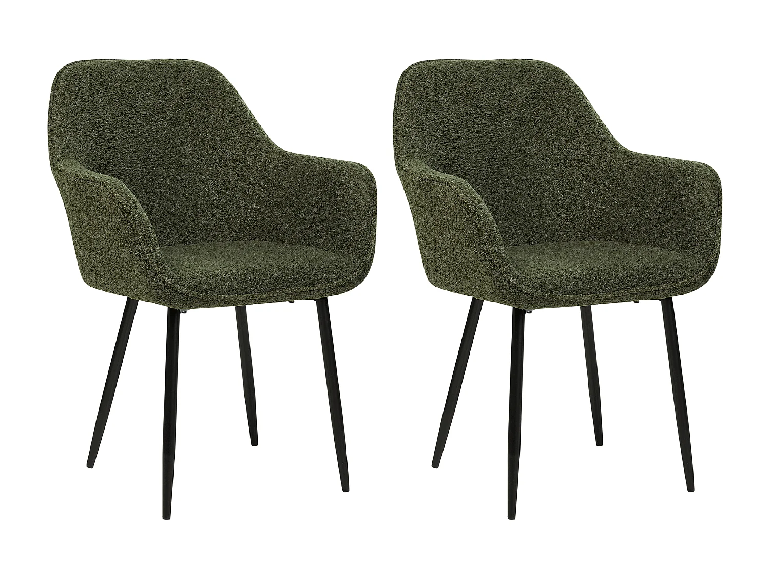 Set van 2 eetkamerstoelen ALDEN Bouclé Donkergroen