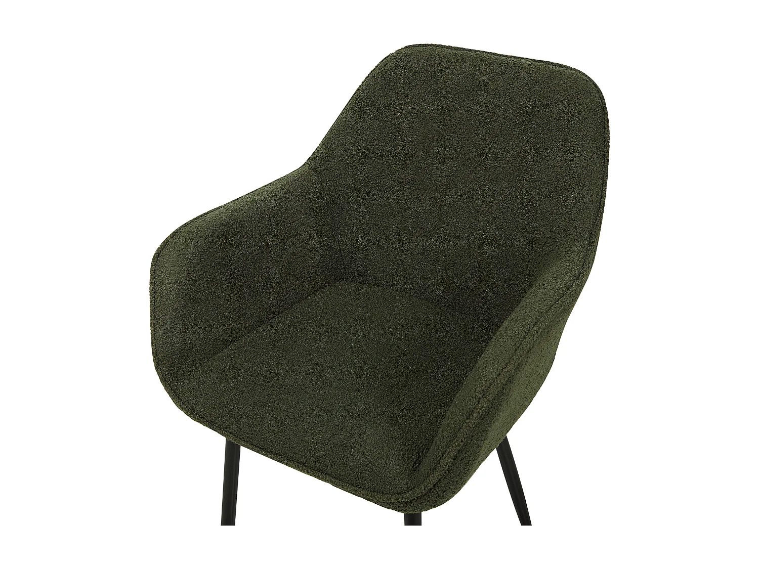 Lot de 2 chaises de salle à manger ALDEN Bouclé Vert foncé