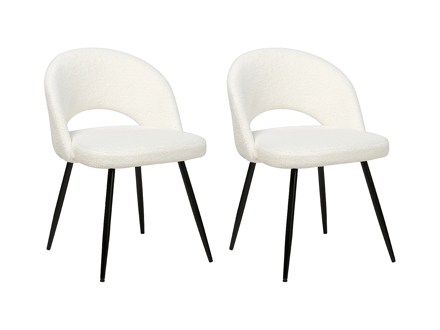 Lot de 2 chaises de salle à manger ONAGA II Bouclé Blanc