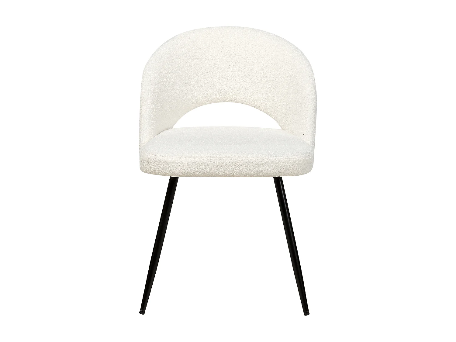 Lot de 2 chaises de salle à manger ONAGA Bouclé Blanc