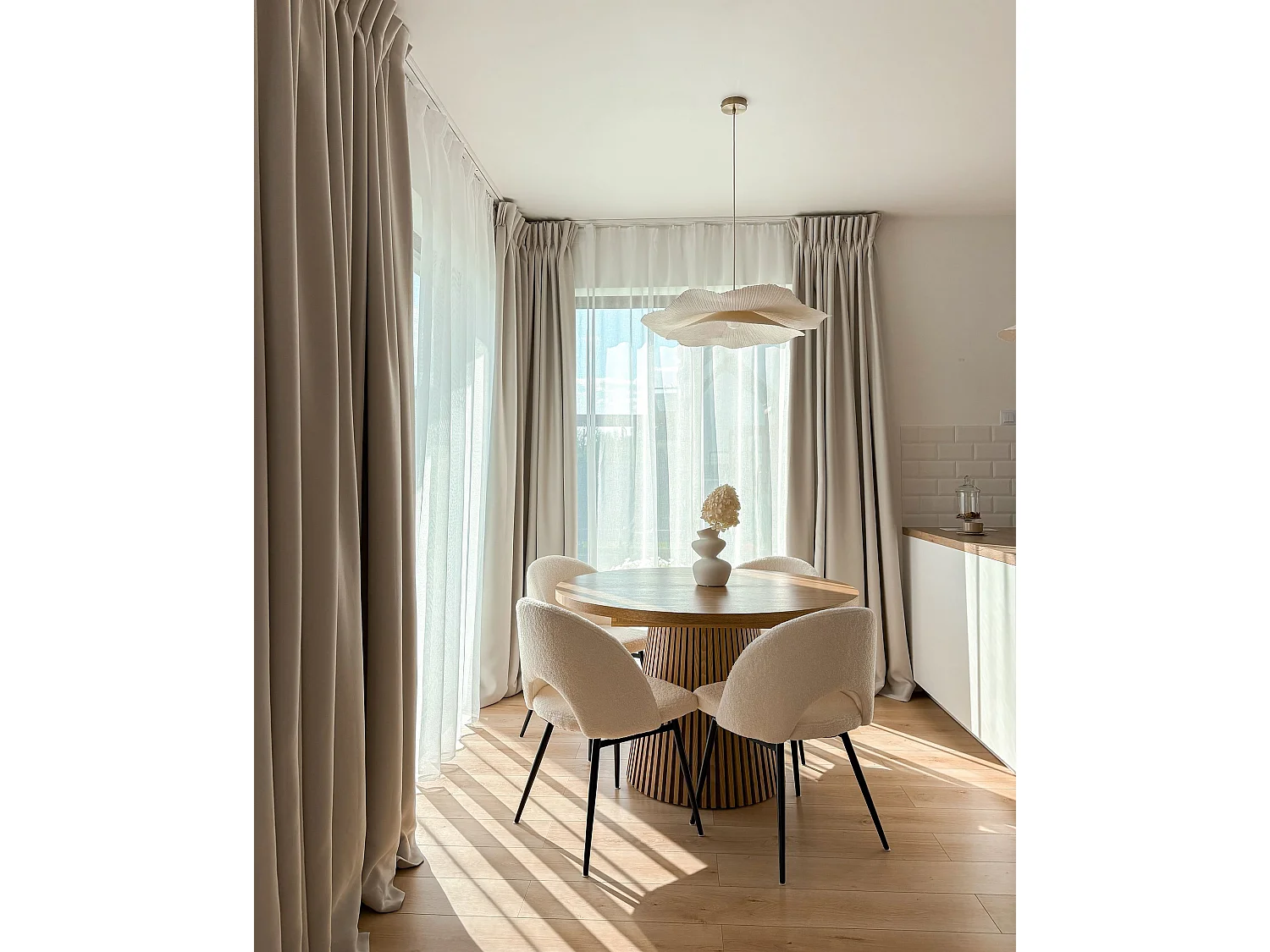 Set van 2 eetkamerstoelen ONAGA Bouclé Wit