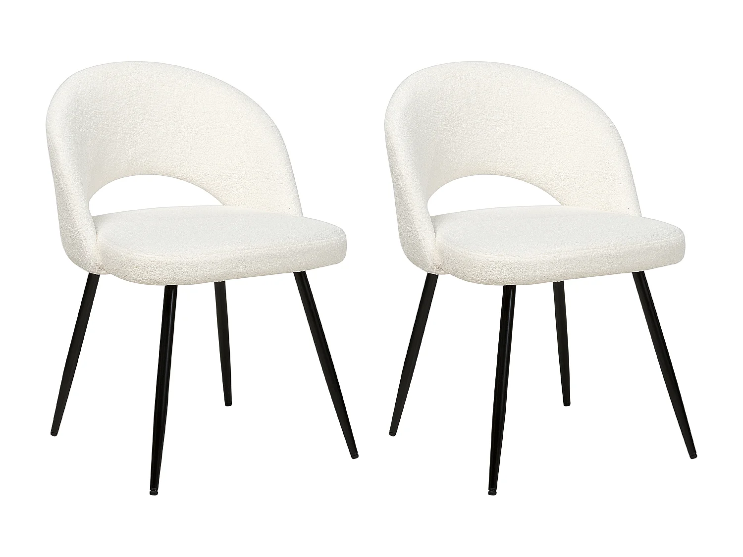 Set van 2 eetkamerstoelen ONAGA Bouclé Wit
