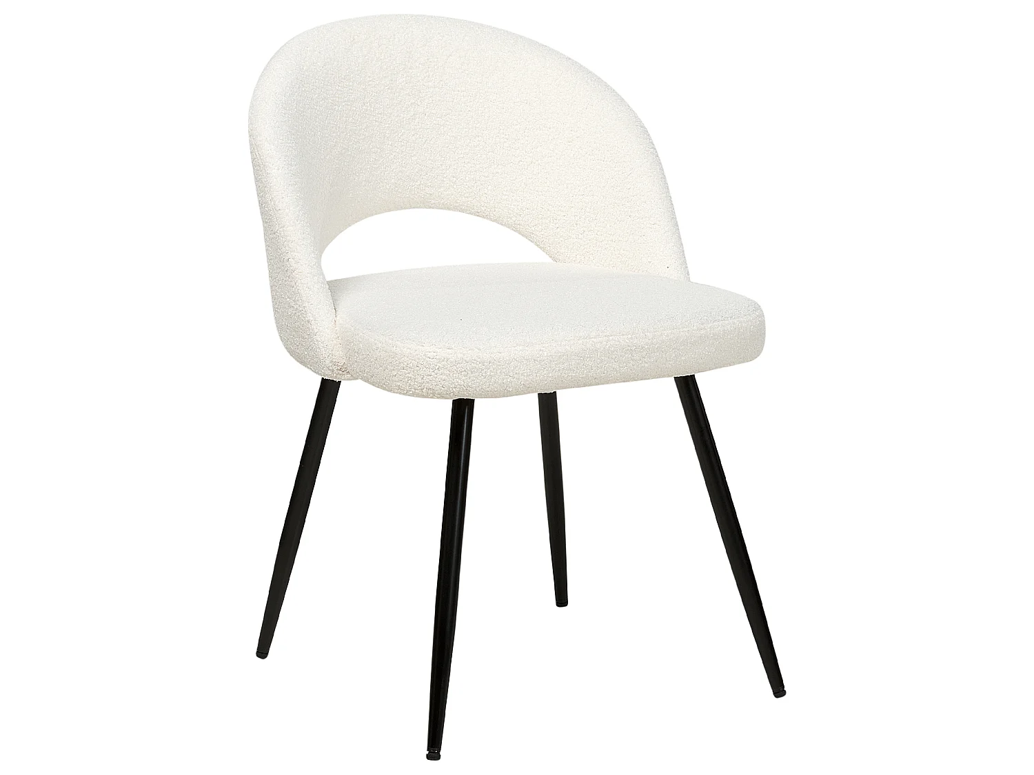 Esszimmerstuhl 2er Set ONAGA II Bouclé Weiss