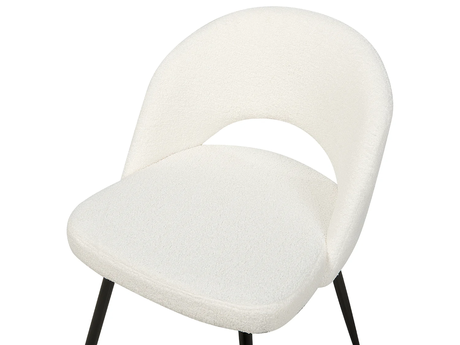 Esszimmerstuhl 2er Set ONAGA II Bouclé Weiss