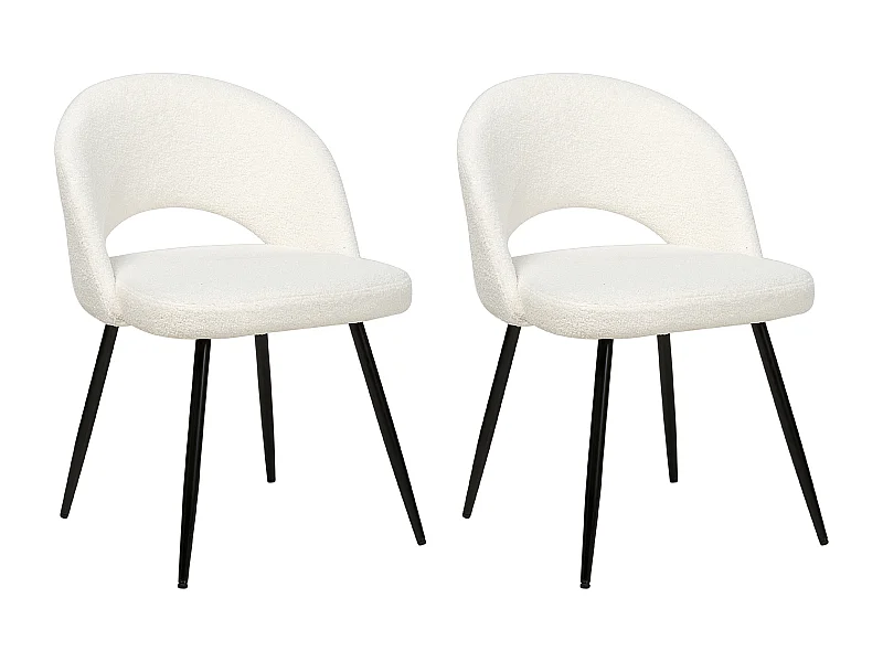 Set van 2 eetkamerstoelen ONAGA Bouclé Wit