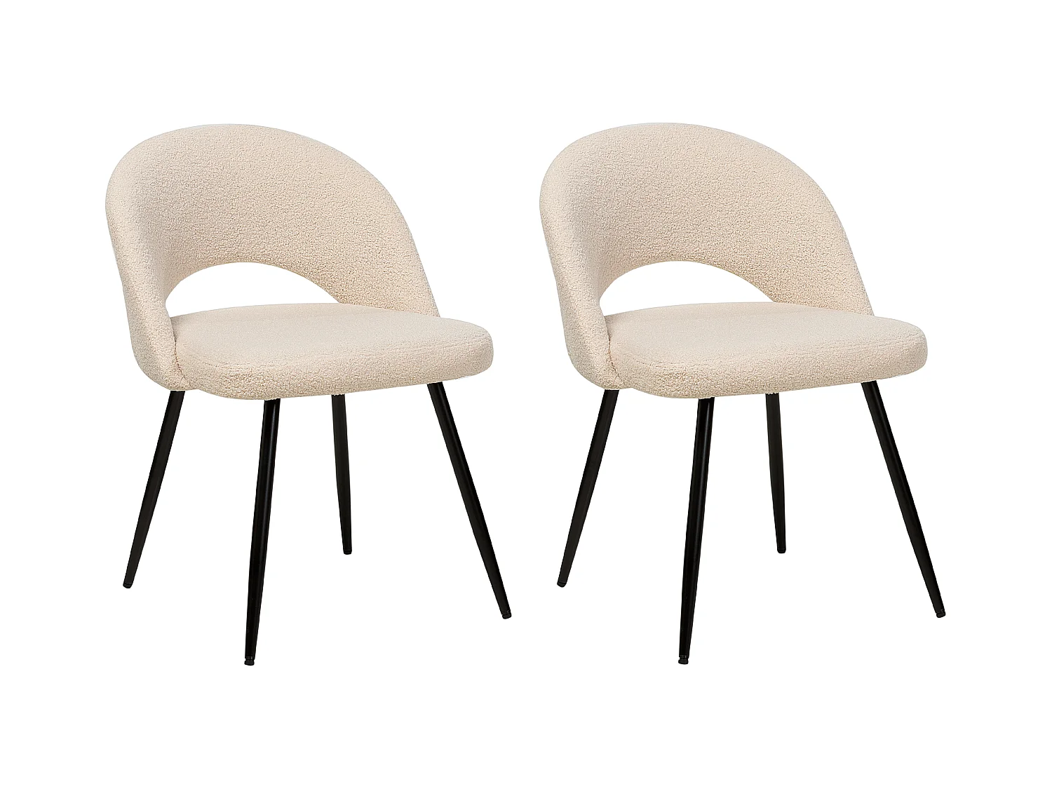 Set di 2 sedie da pranzo ONAGA Bouclé Beige
