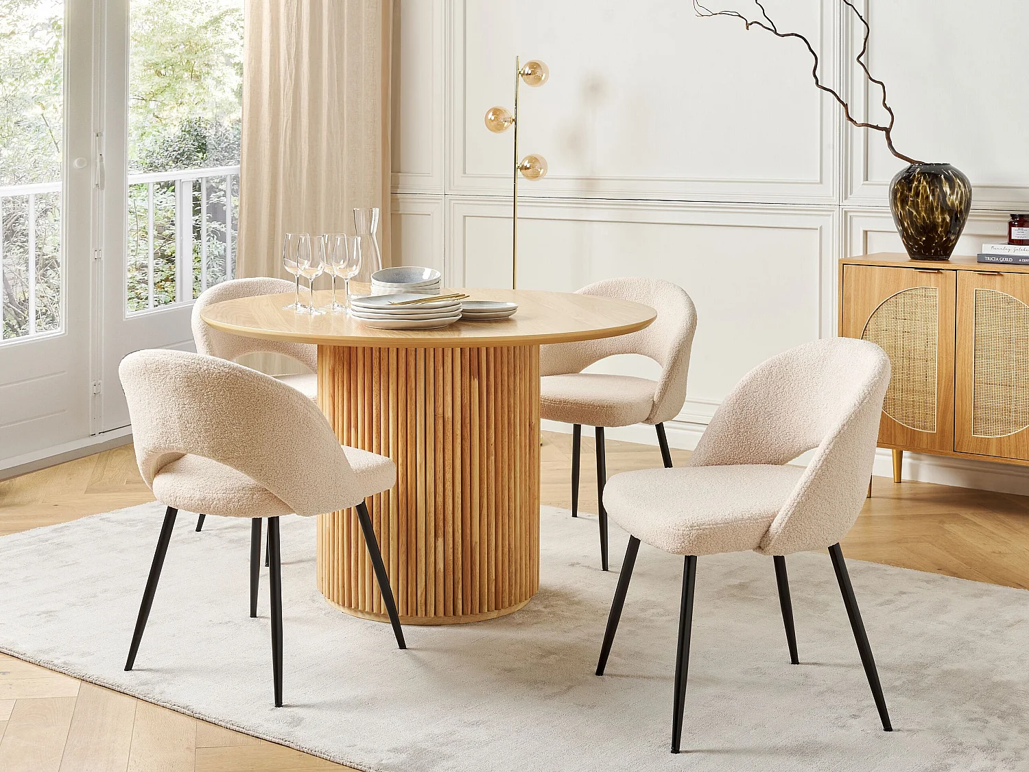 Set van 2 eetkamerstoelen ONAGA Bouclé Beige