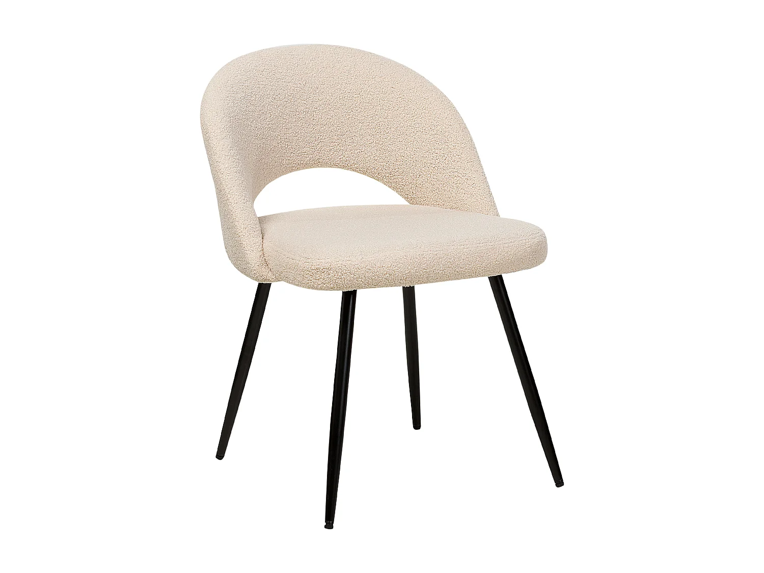 Lot de 2 chaises de salle à manger ONAGA Bouclé Beige