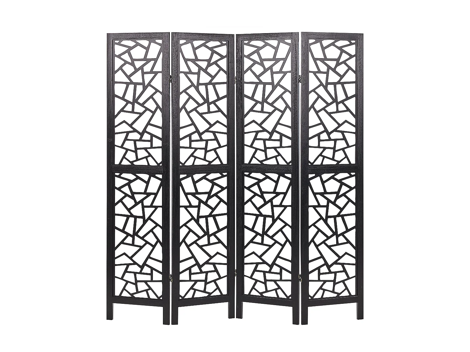 Roomdivider met 4 panelen PIANLARGO Zwart 163 cm 170 cm