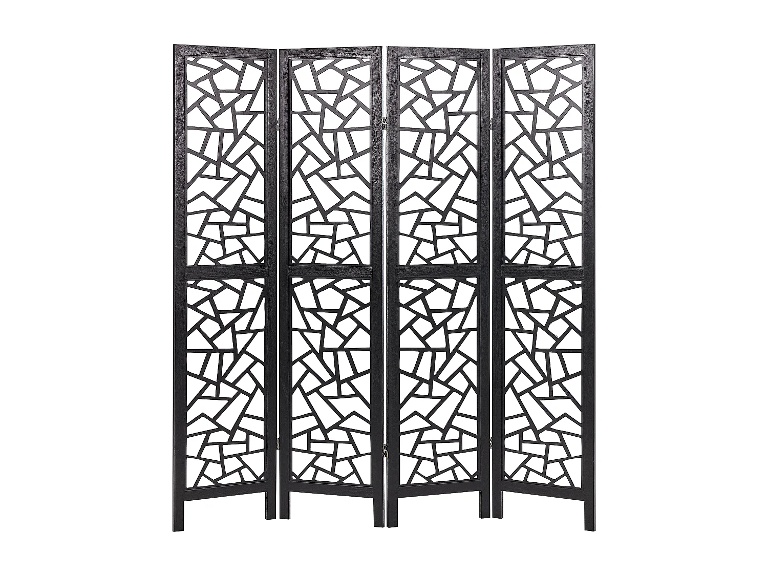 Roomdivider met 4 panelen PIANLARGO Zwart 163 cm 170 cm