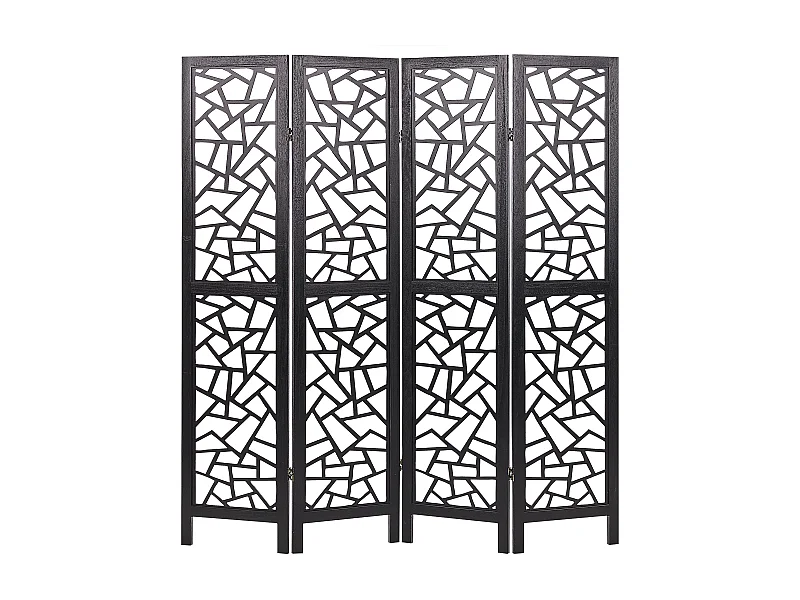 Raumteiler 4-teilig PIANLARGO Schwarz 163 cm 170 cm