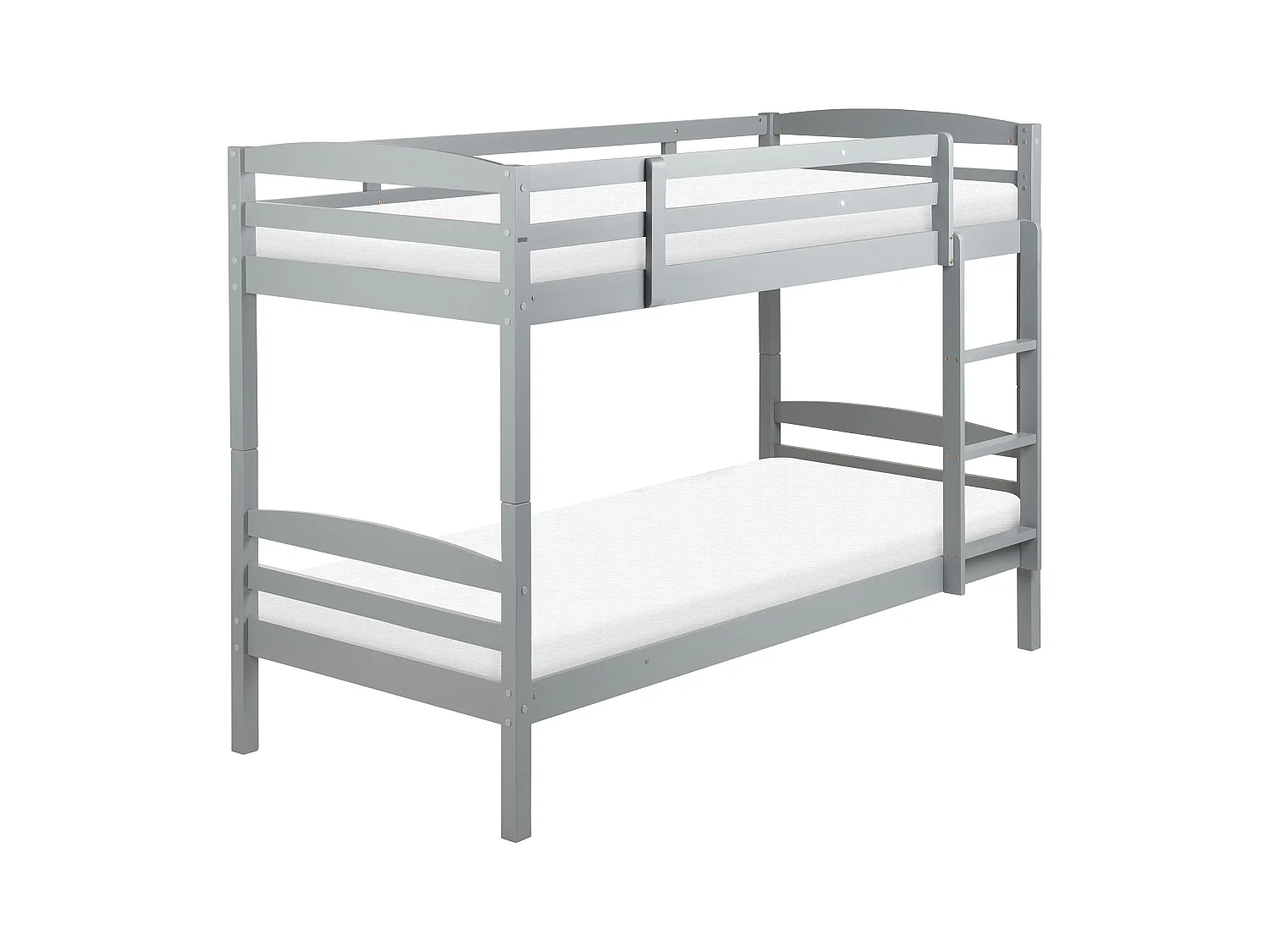 Lit superposé Bois de pin REGAT 90 x 200 cm Gris