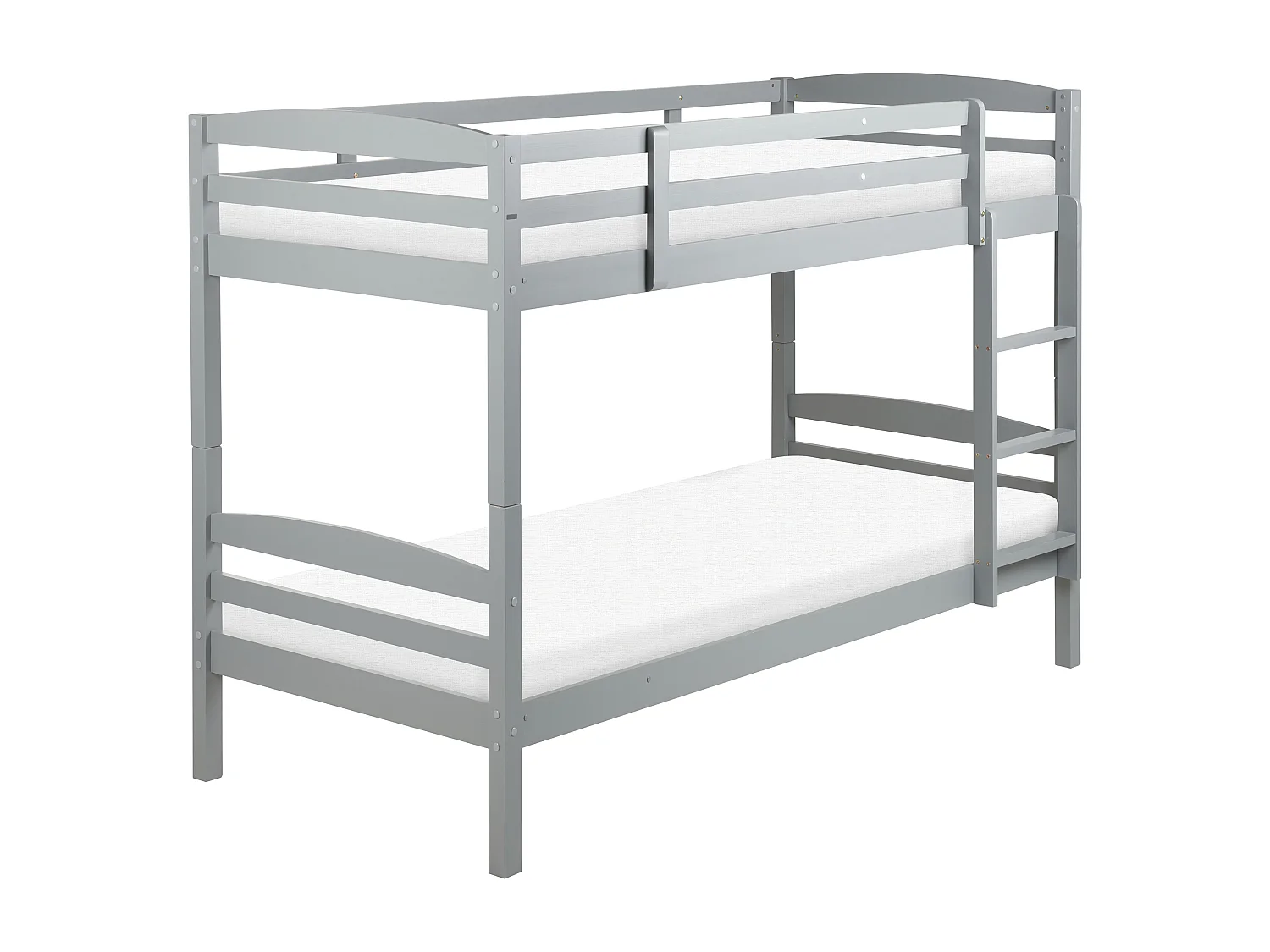 Lit superposé Bois de pin REGAT 90 x 200 cm Gris