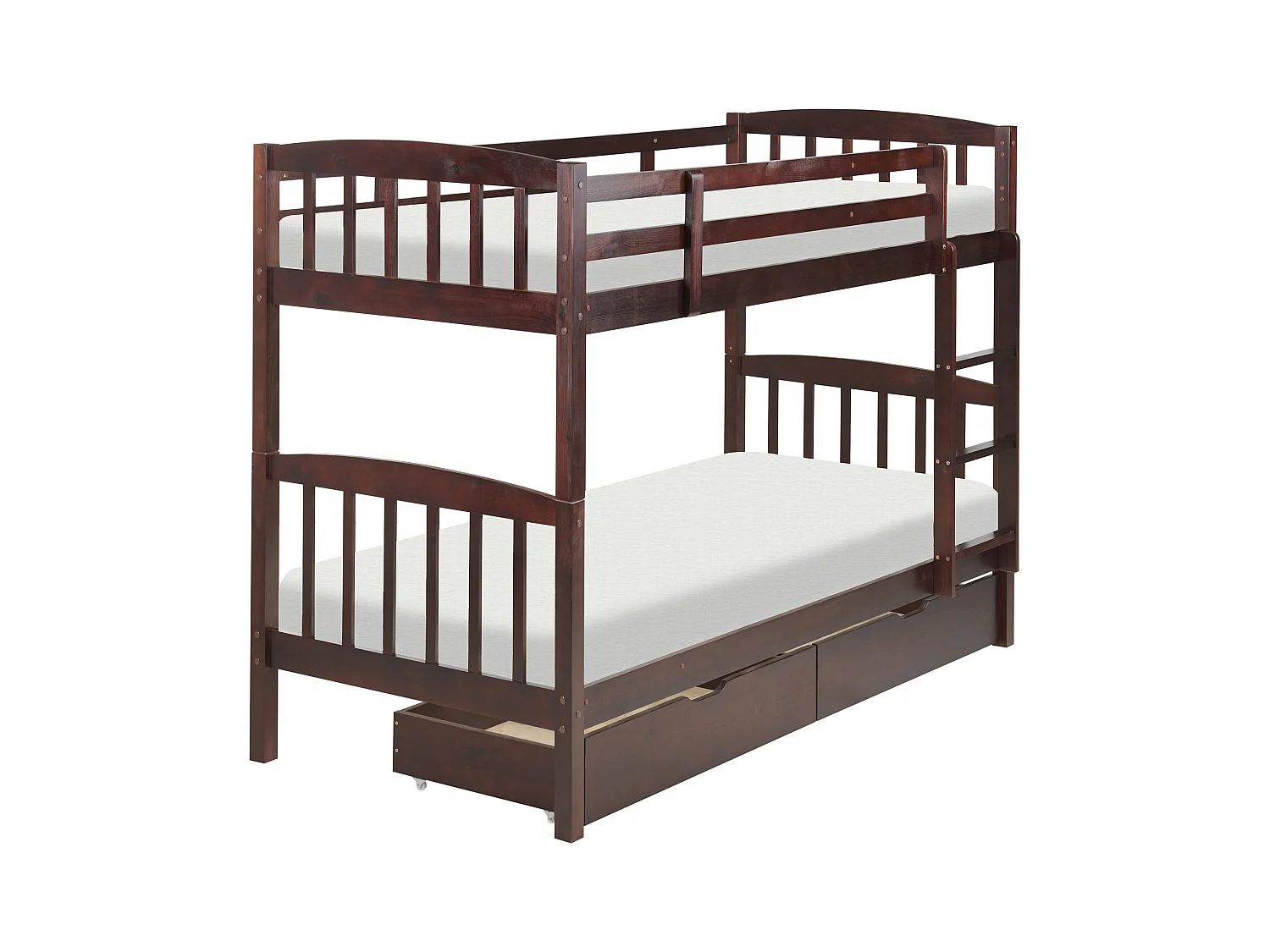 Lit superposé Bois de pin REVIN 90 x 200 cm Marron foncé