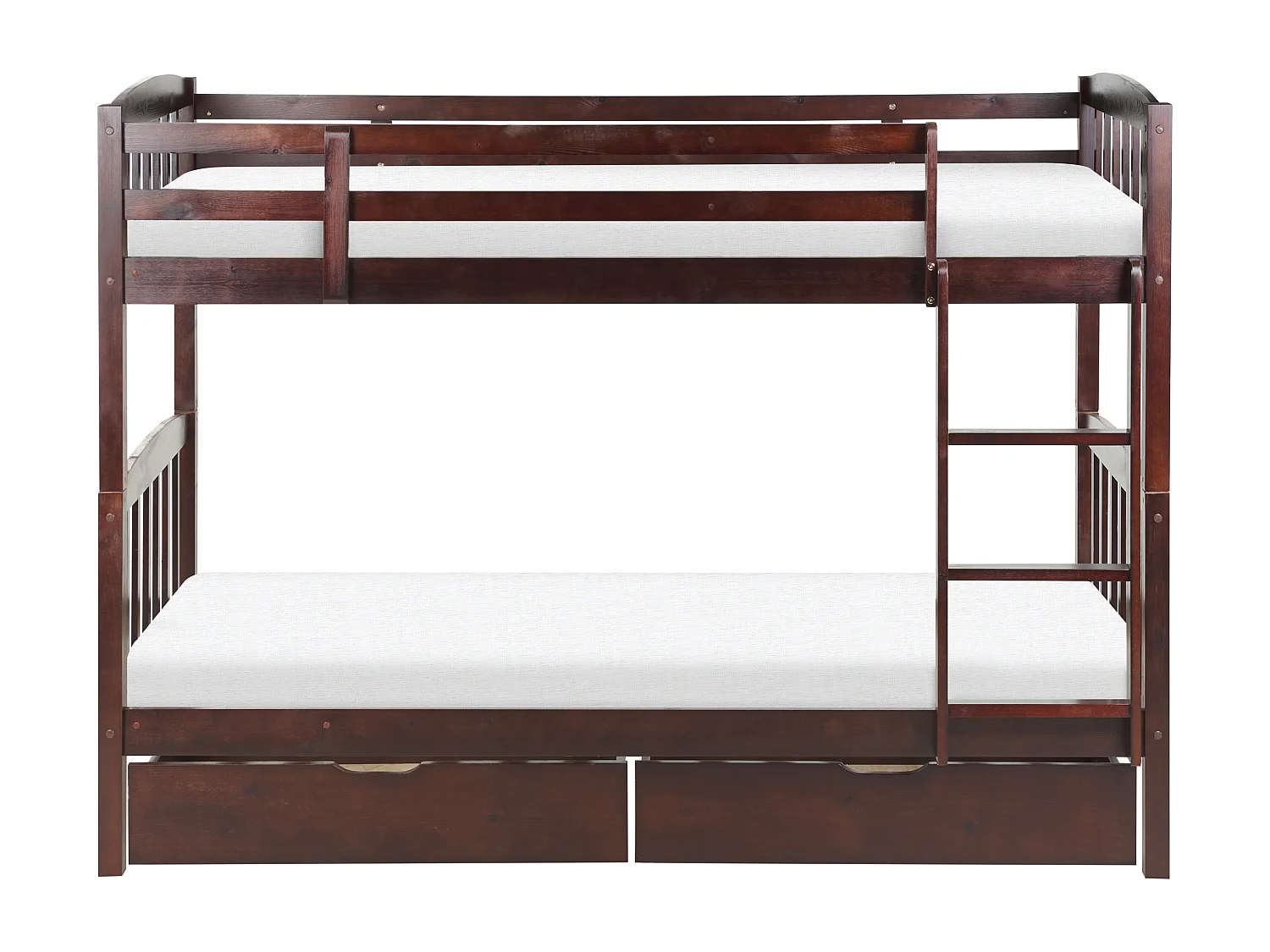 Lit superposé Bois de pin REVIN 90 x 200 cm Marron foncé