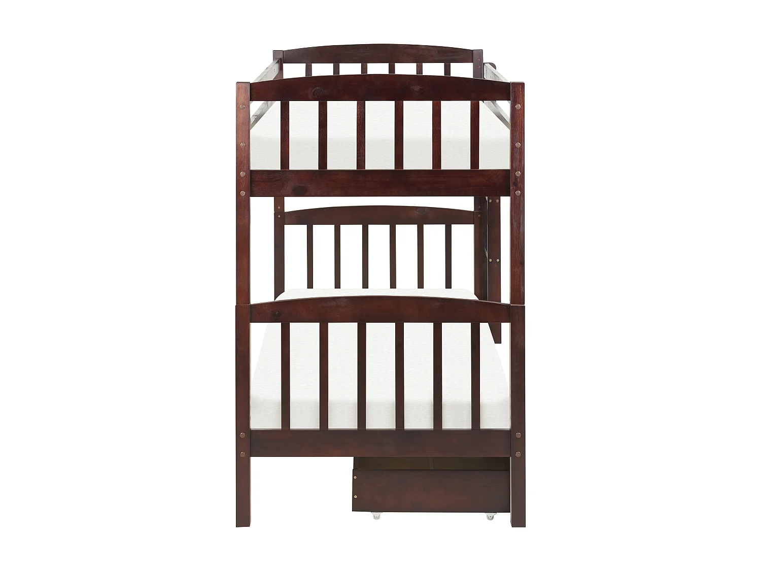 Lit superposé Bois de pin REVIN 90 x 200 cm Marron foncé