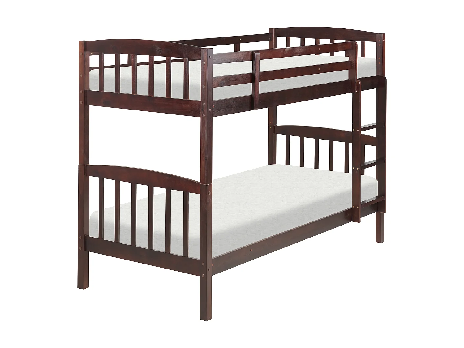 Lit superposé Bois de pin REVIN 90 x 200 cm Marron foncé