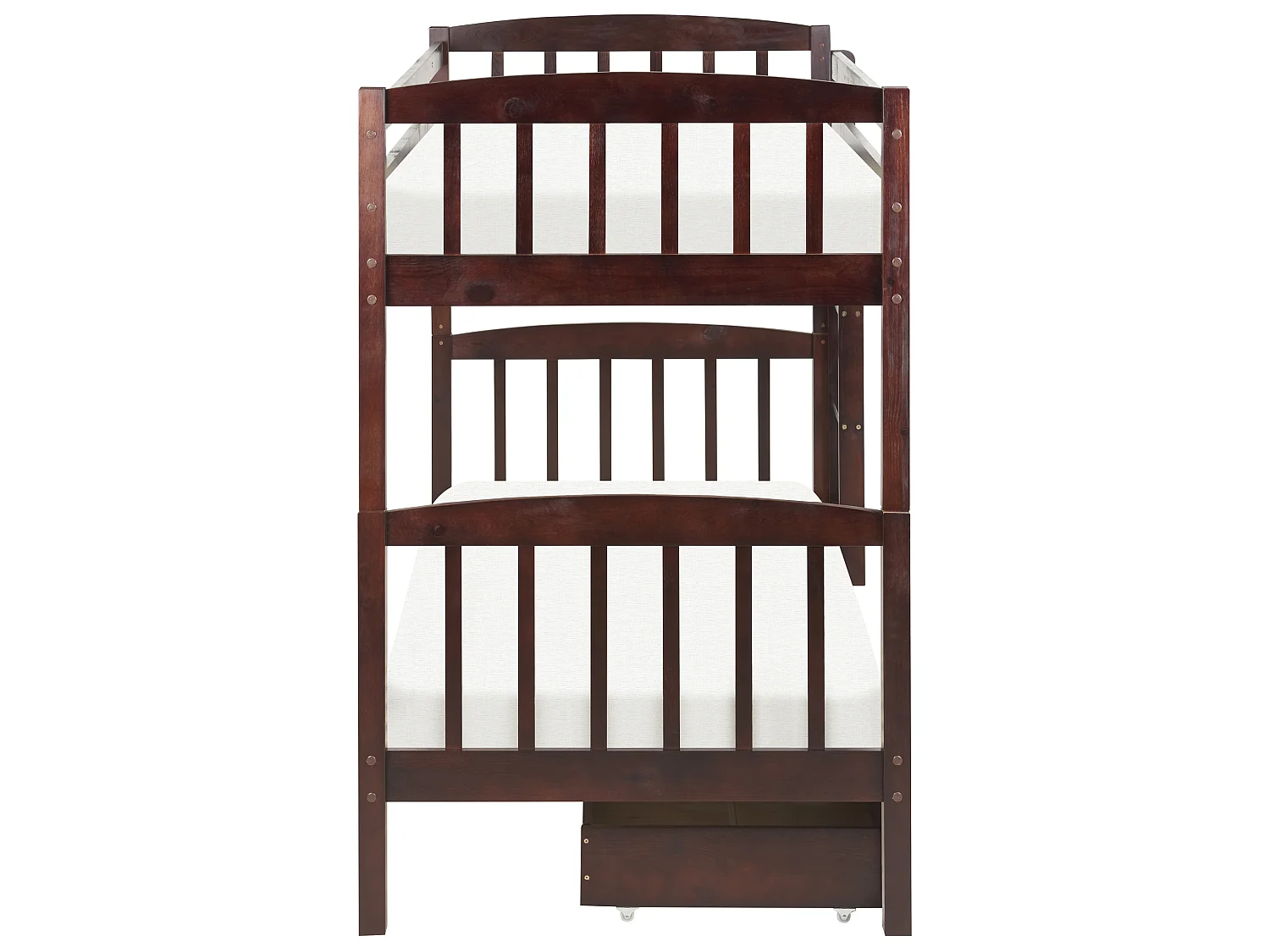 Bunk Bed with Drawers REVIN Pine Wood Dark Brown 90 x 200 cm (EU Single)