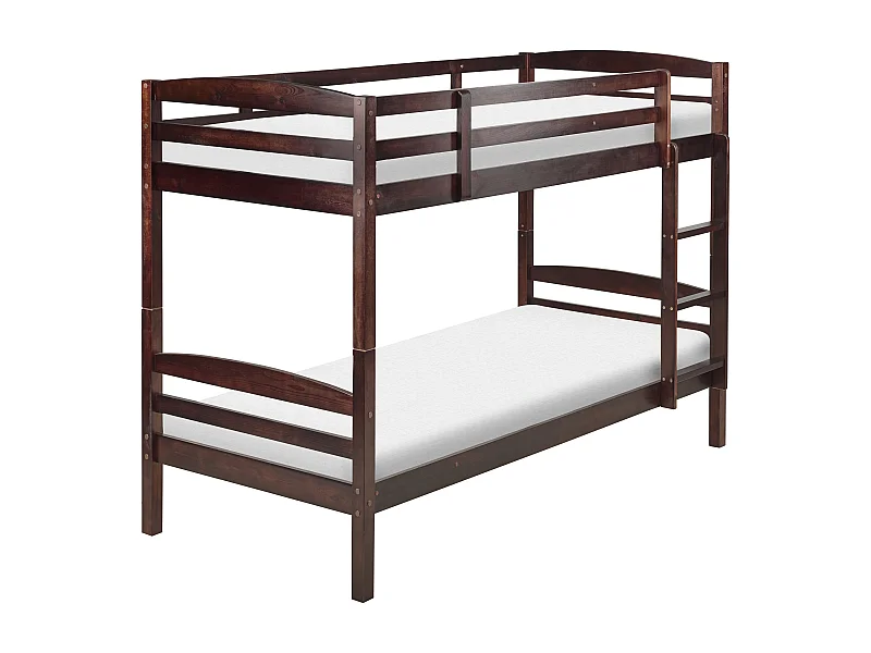 Lit superposé Bois de pin REGAT 90 x 200 cm Marron foncé