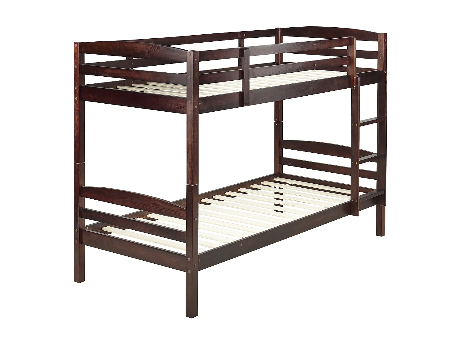 Lit superposé Bois de pin REGAT 90 x 200 cm Marron foncé