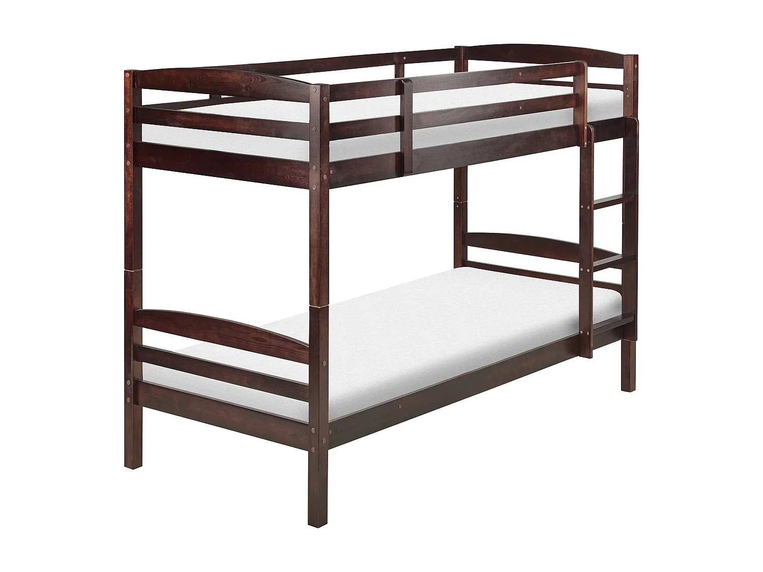 Hochbett Kiefernholz REGAT 90 x 200 cm Dunkelbraun