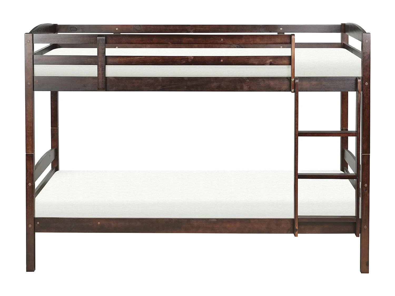 Hochbett Kiefernholz REGAT 90 x 200 cm Dunkelbraun