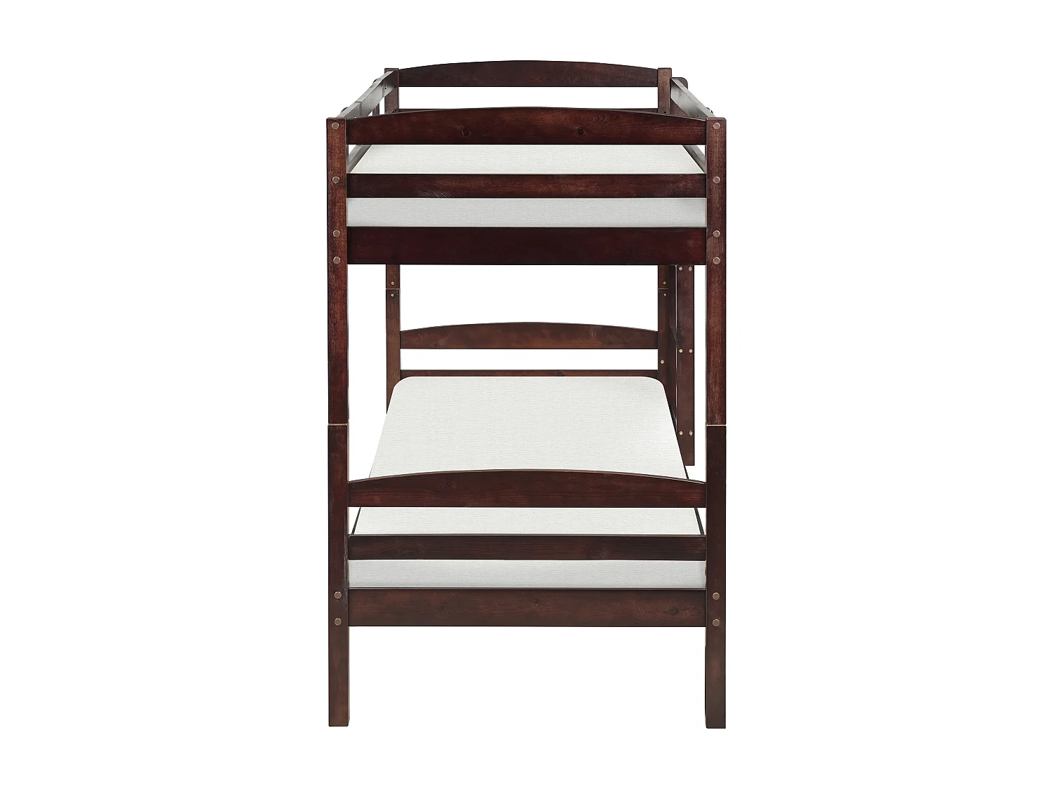 Hochbett Kiefernholz REGAT 90 x 200 cm Dunkelbraun