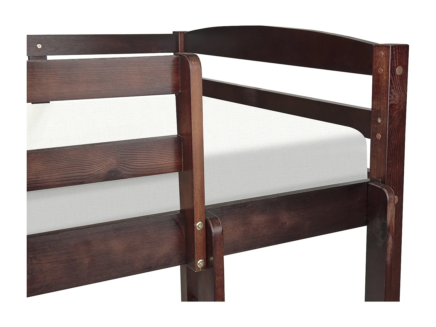 Hochbett Kiefernholz REGAT 90 x 200 cm Dunkelbraun