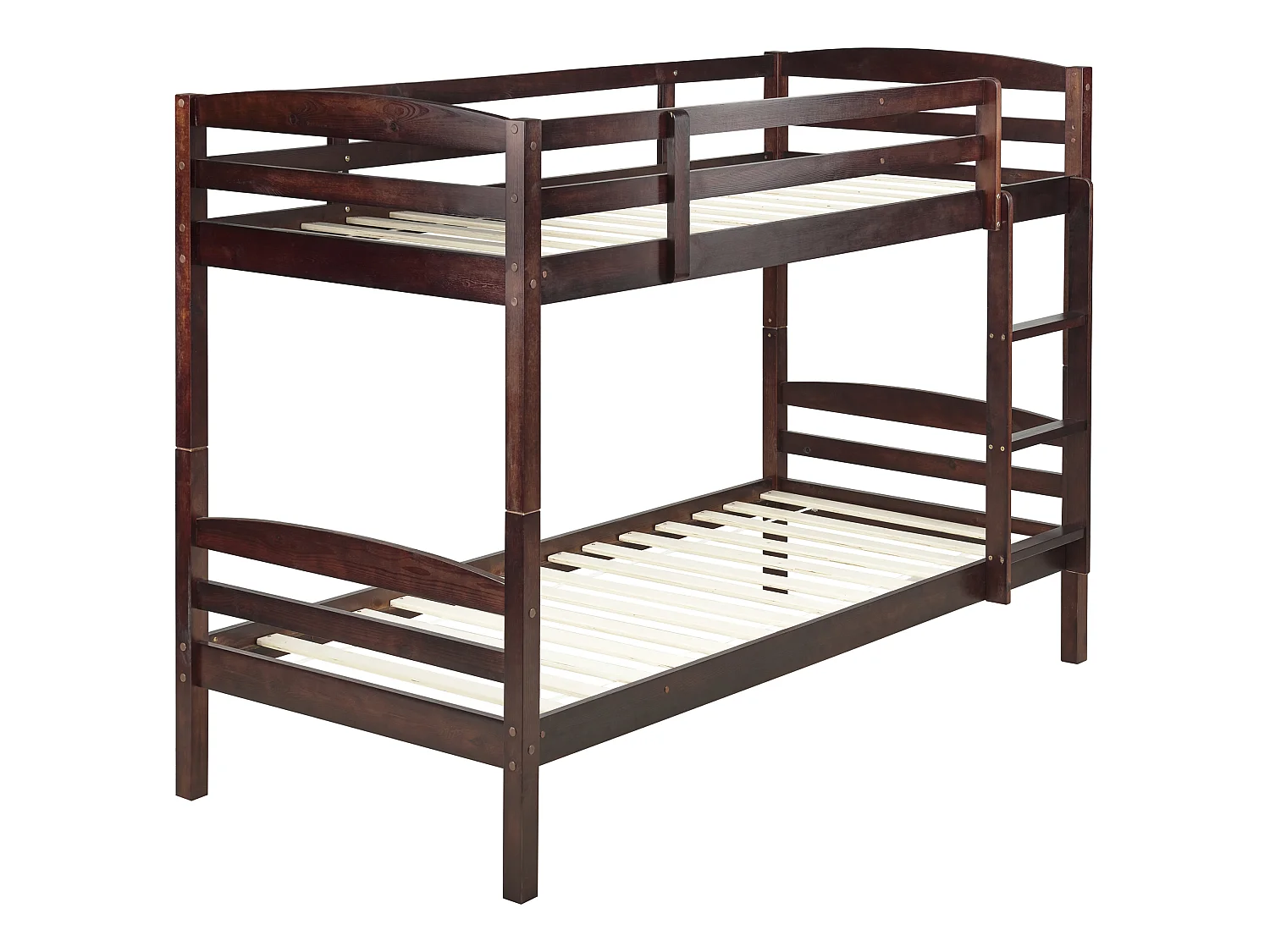 Bunk Bed Pine Wood REGAT 90 x 200 cm (EU Single) Dark Brown