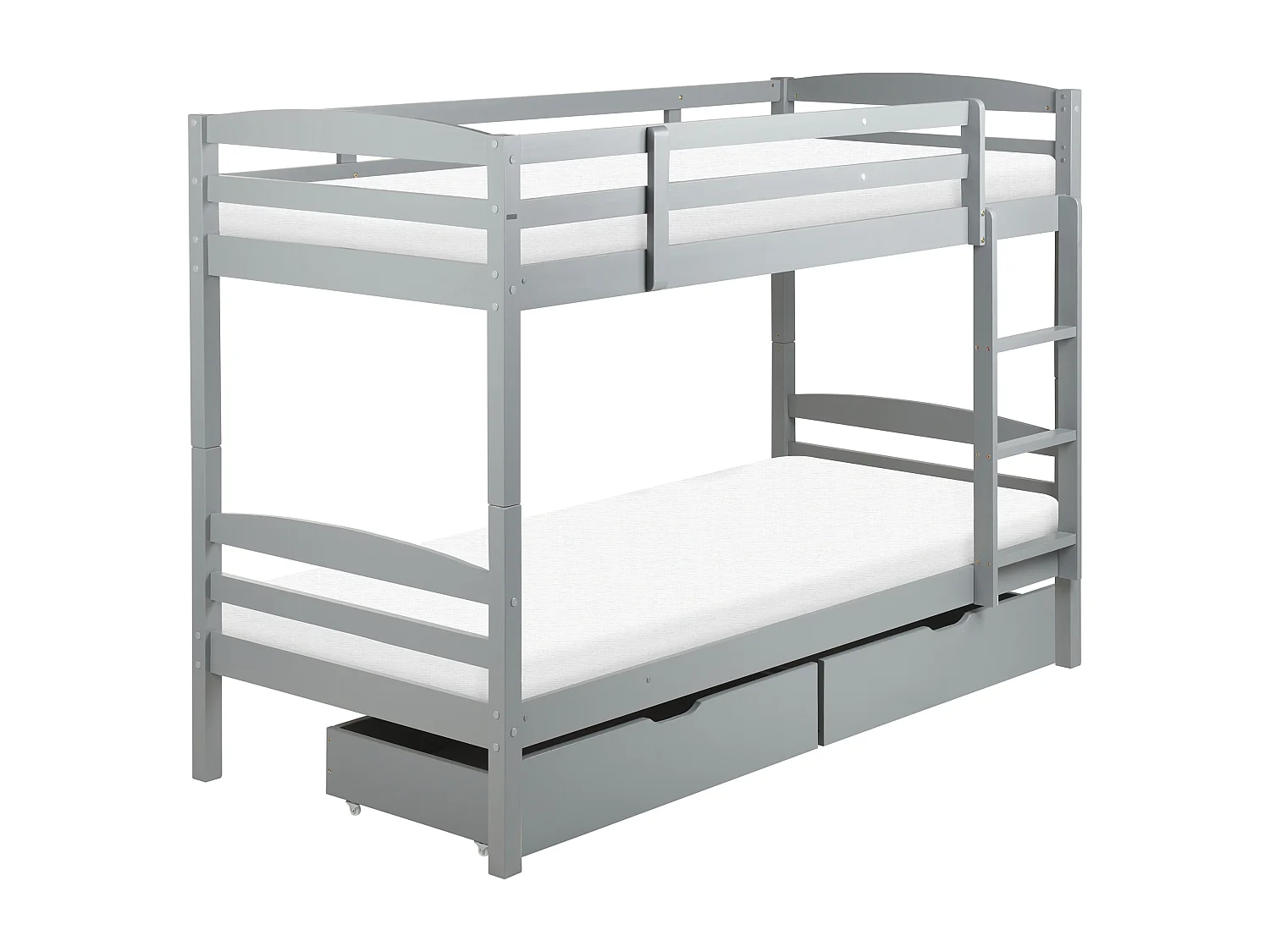 Letto a castello con cassetti Legno di pino REGAT 90 x 200 cm Grigio