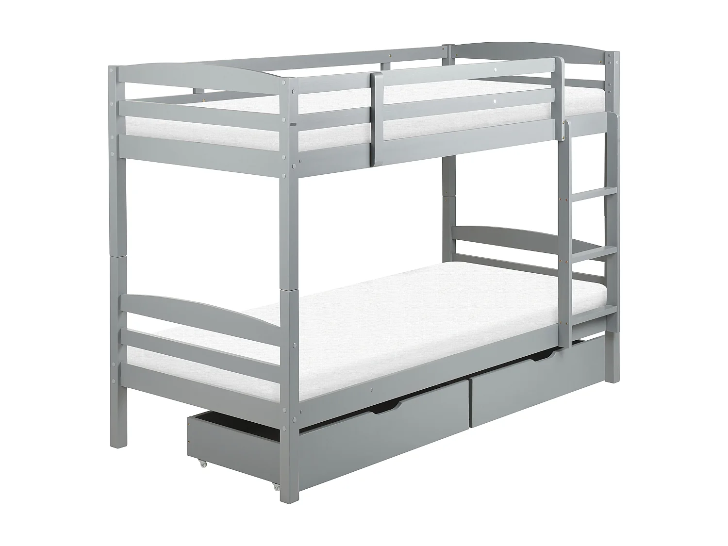 Lit superposé Bois de pin REGAT 90 x 200 cm Gris