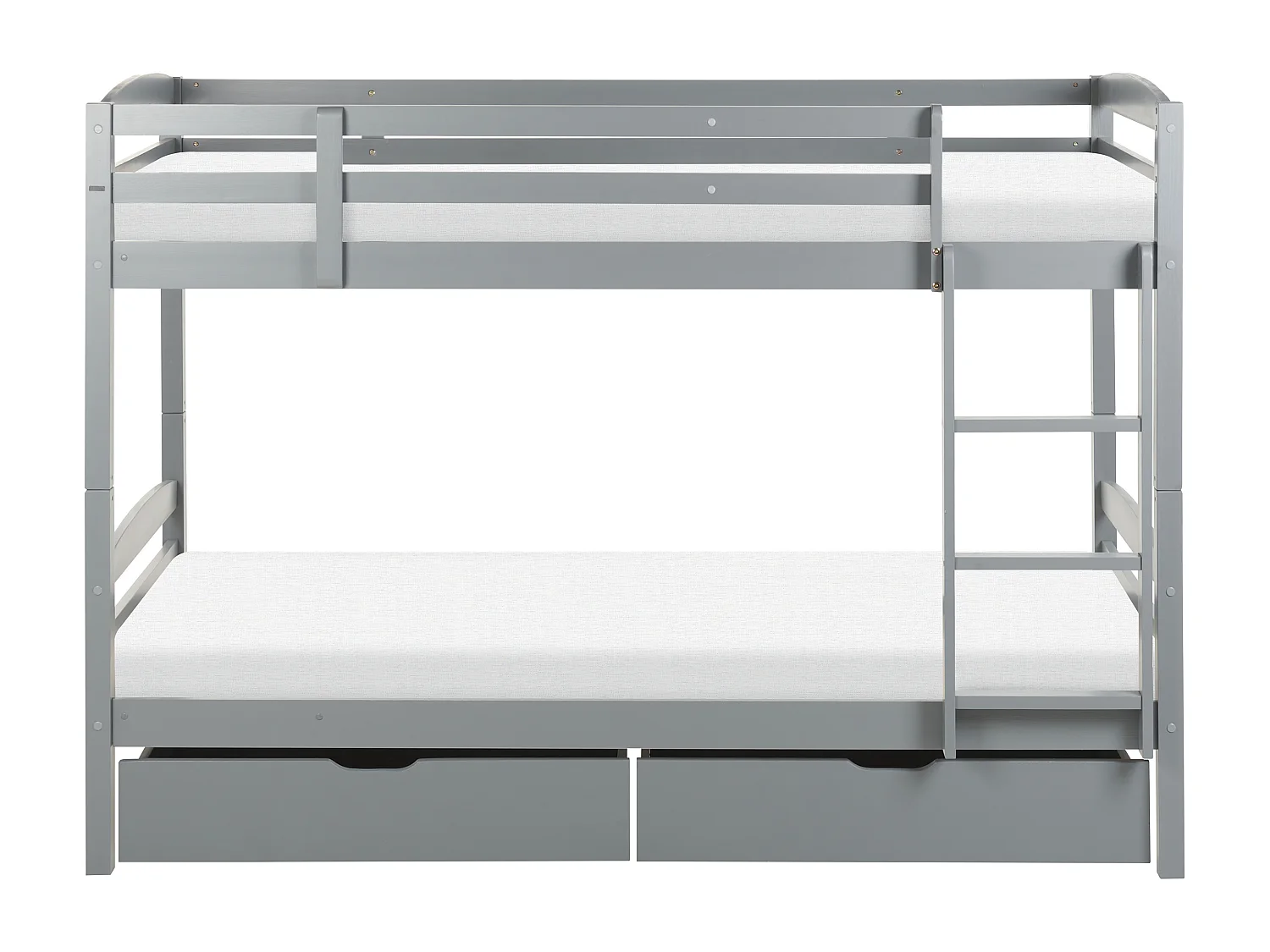 Lit superposé Bois de pin REGAT 90 x 200 cm Gris