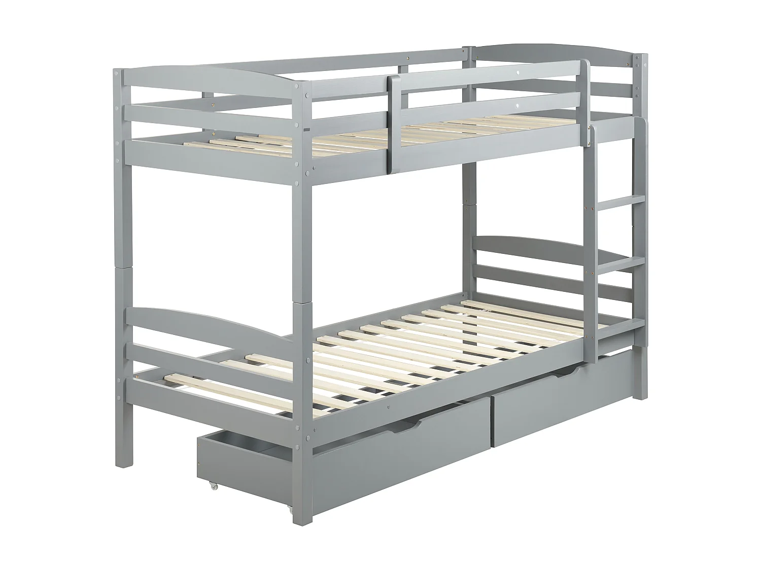 Lit superposé Bois de pin REGAT 90 x 200 cm Gris