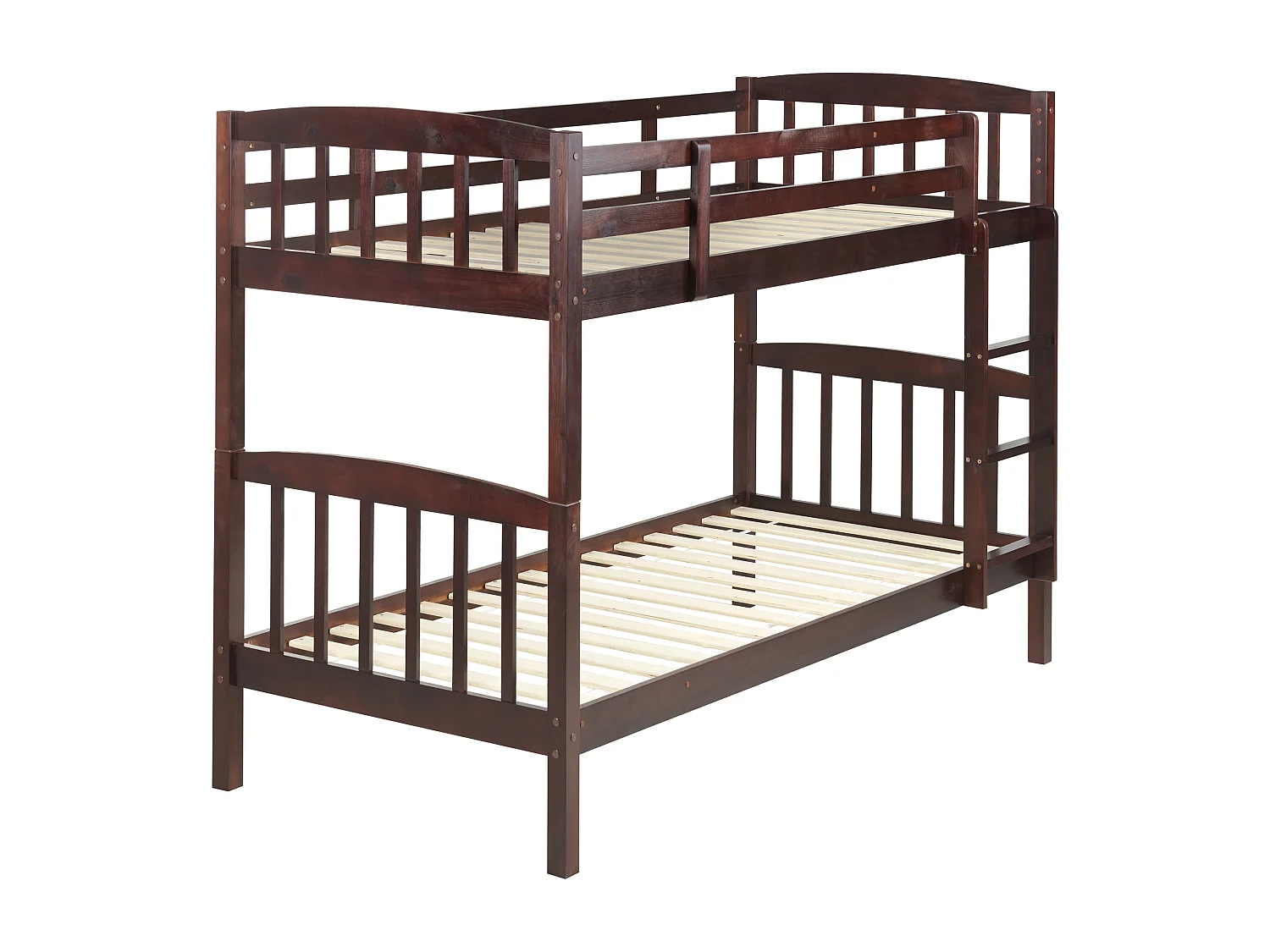 Lit superposé Bois de pin REVIN 90 x 200 cm Marron foncé