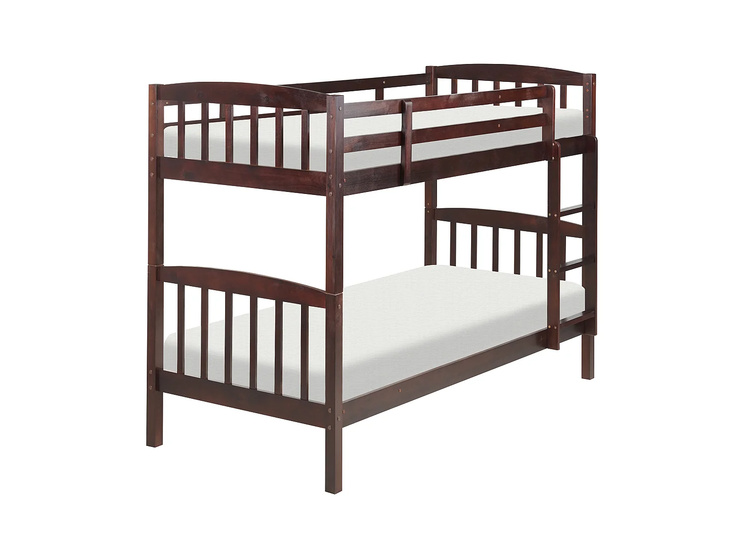 Lit superposé Bois de pin REVIN 90 x 200 cm Marron foncé
