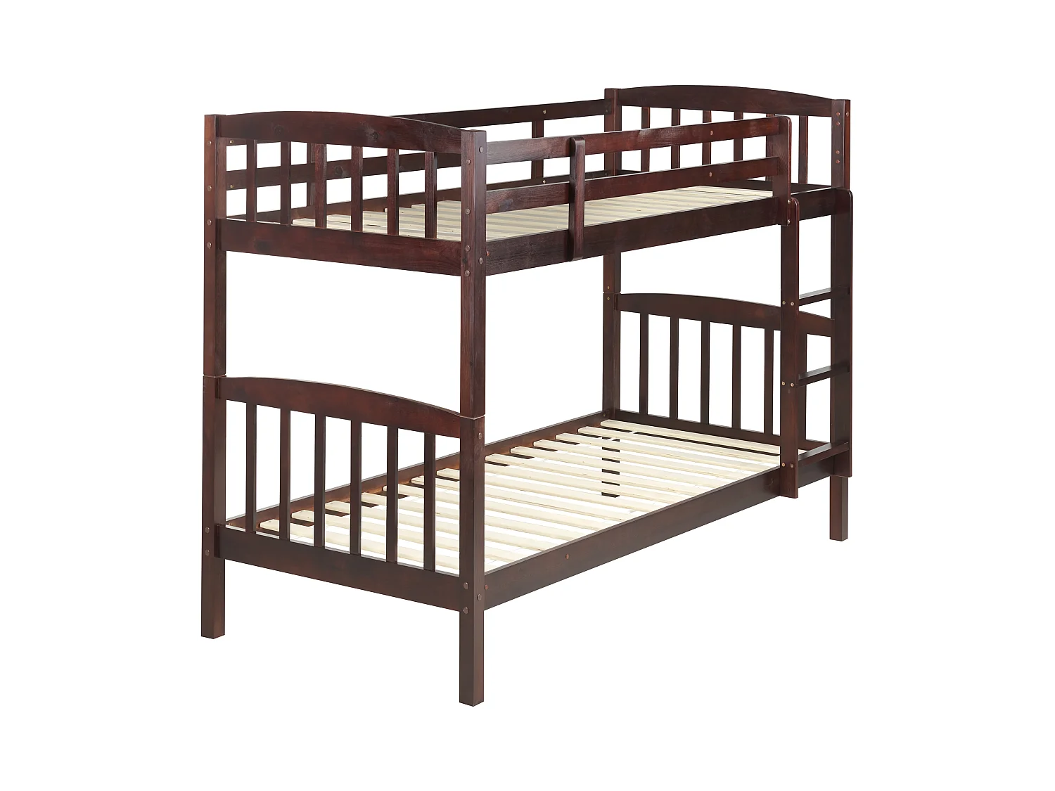 Bunk Bed Pine Wood REVIN 90 x 200 cm (EU Single) Dark Brown
