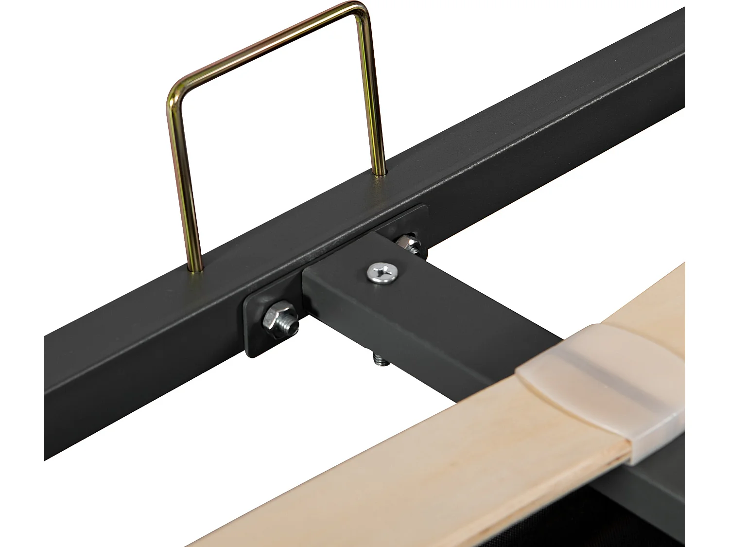 Cama contenedor de terciopelo con somier de láminas + cabecero ajustable - 160x200cm - Beige