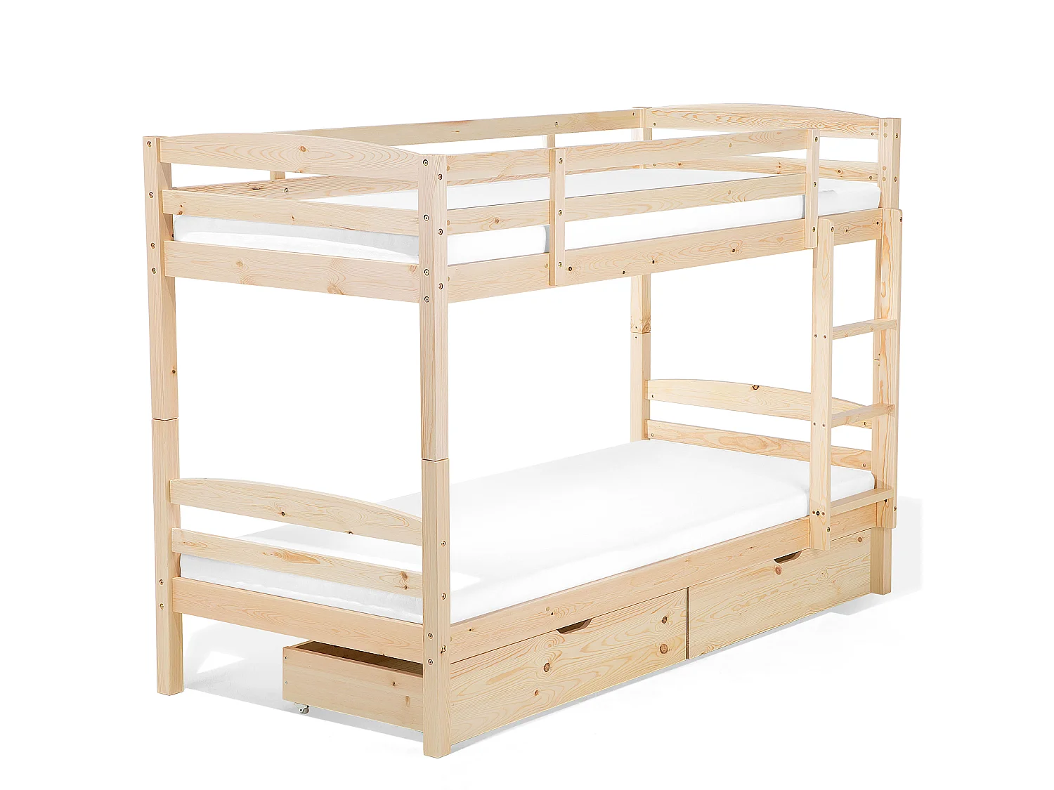 Lit superposé Bois de pin REGAT 90 x 200 cm Marron clair