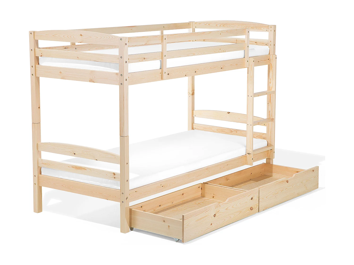 Lit superposé Bois de pin REGAT 90 x 200 cm Marron clair