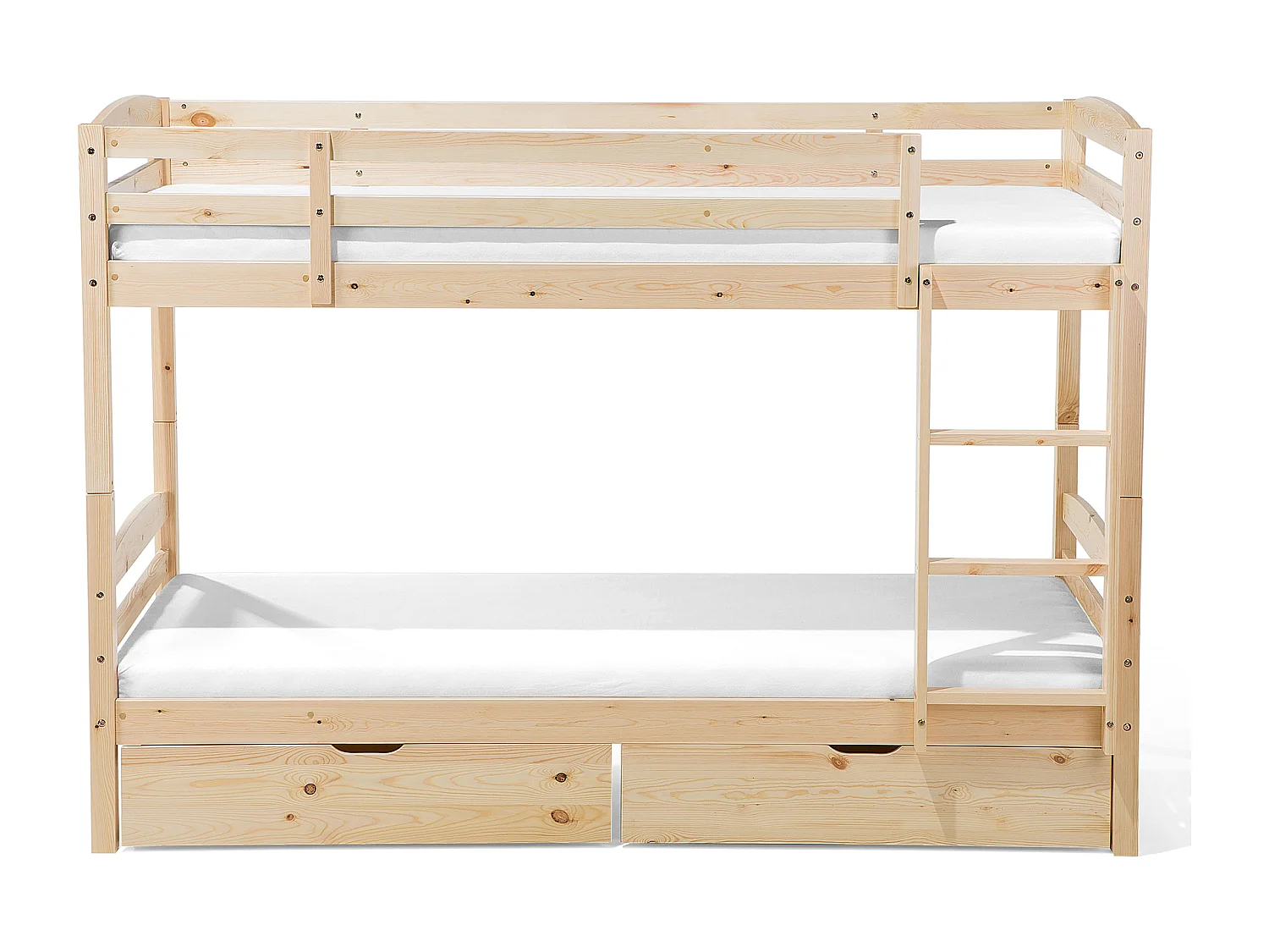 Lit superposé Bois de pin REGAT 90 x 200 cm Marron clair