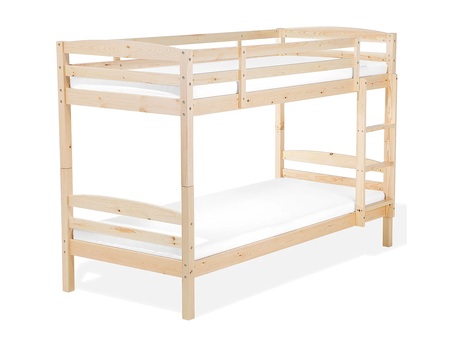 Lit superposé Bois de pin REGAT 90 x 200 cm Marron clair