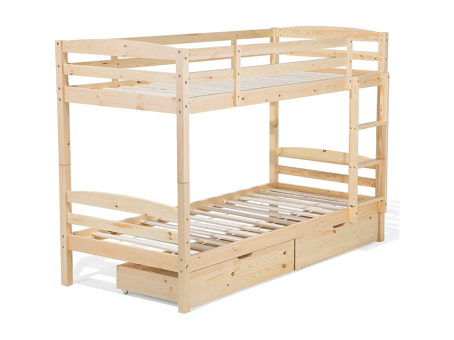 Lit superposé Bois de pin REGAT 90 x 200 cm Marron clair