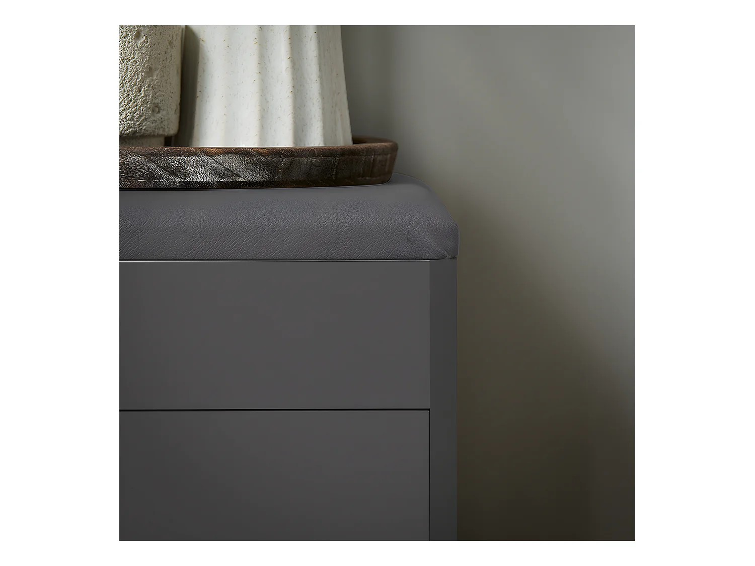 Ławka na buty z siedziskiem i pojemnik Szary FSR95-HG