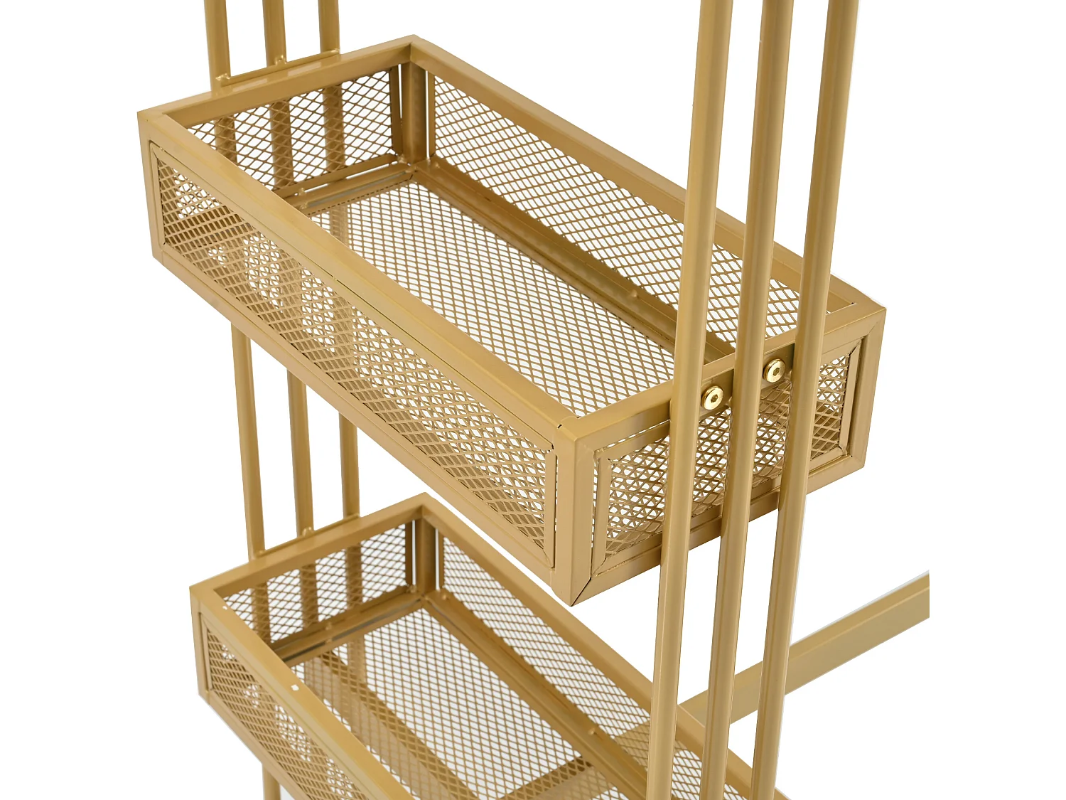 Ensemble “Mange Debout”：Table de bar et 4 Tabourets - structure en métal - Doré