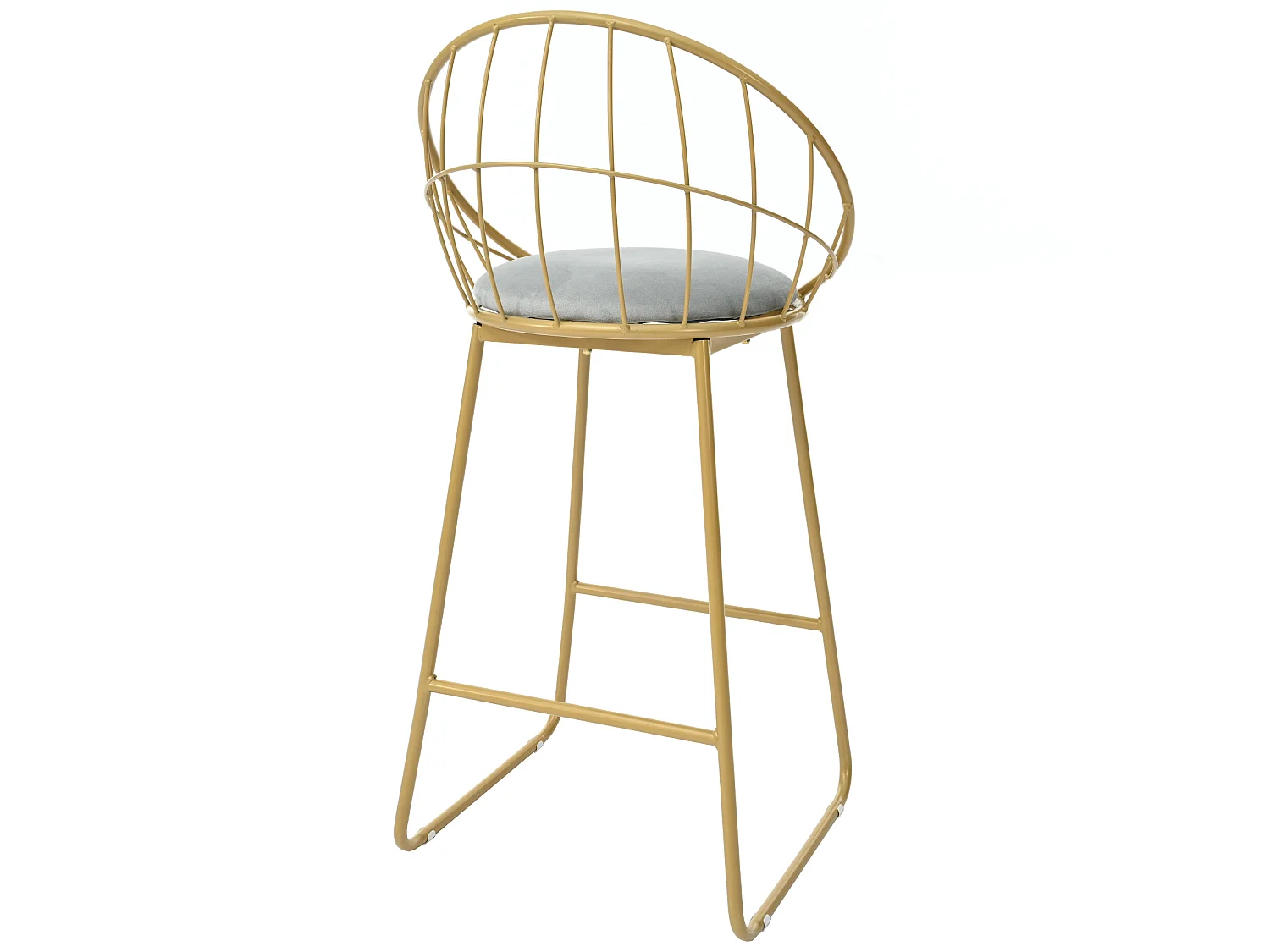 Ensemble “Mange Debout”：Table de bar et 4 Tabourets - structure en métal - Doré