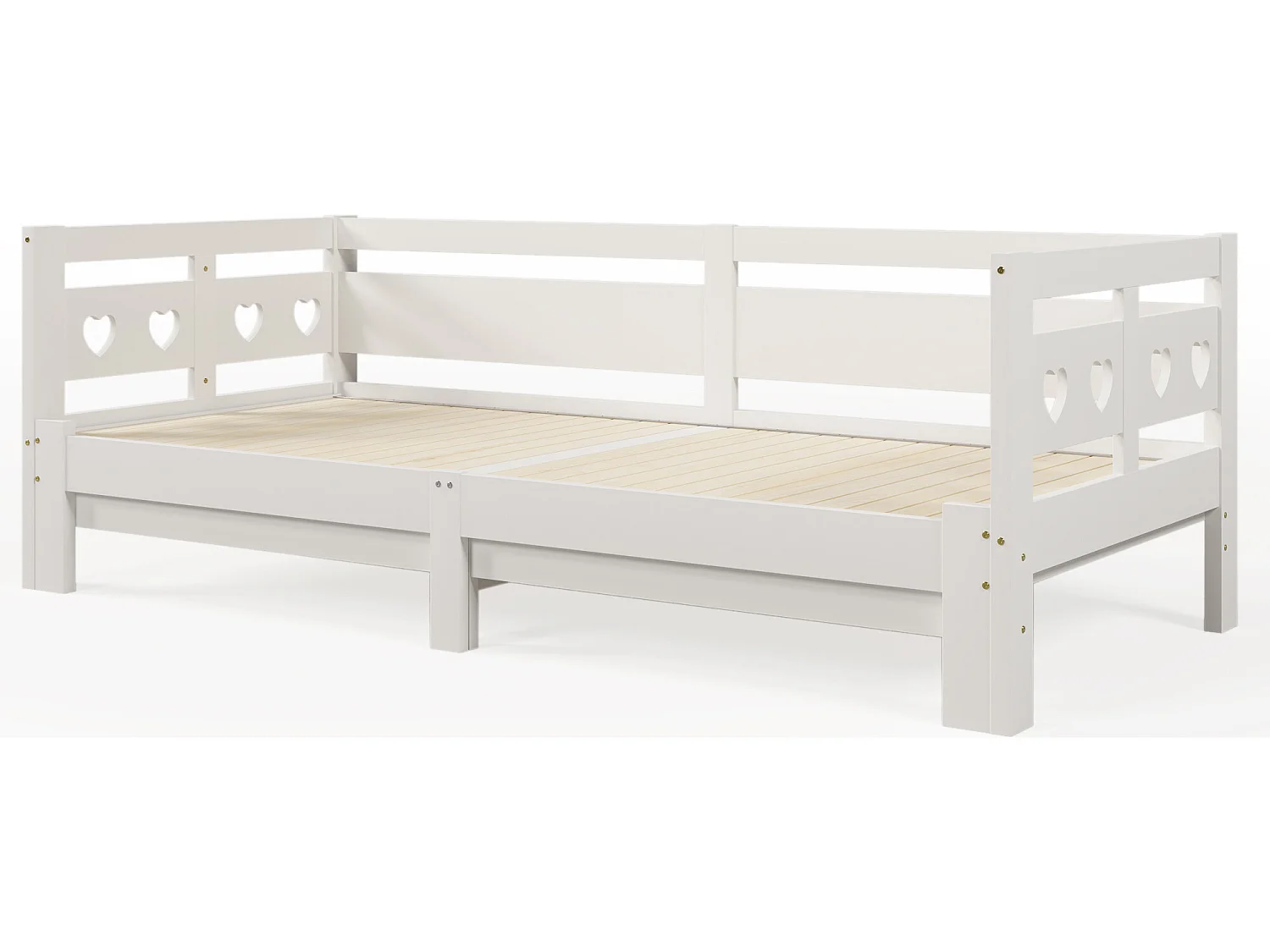 Letto estraibile in pino massiccio - 90(180)x200 cm - con rete a doghe - Naturale