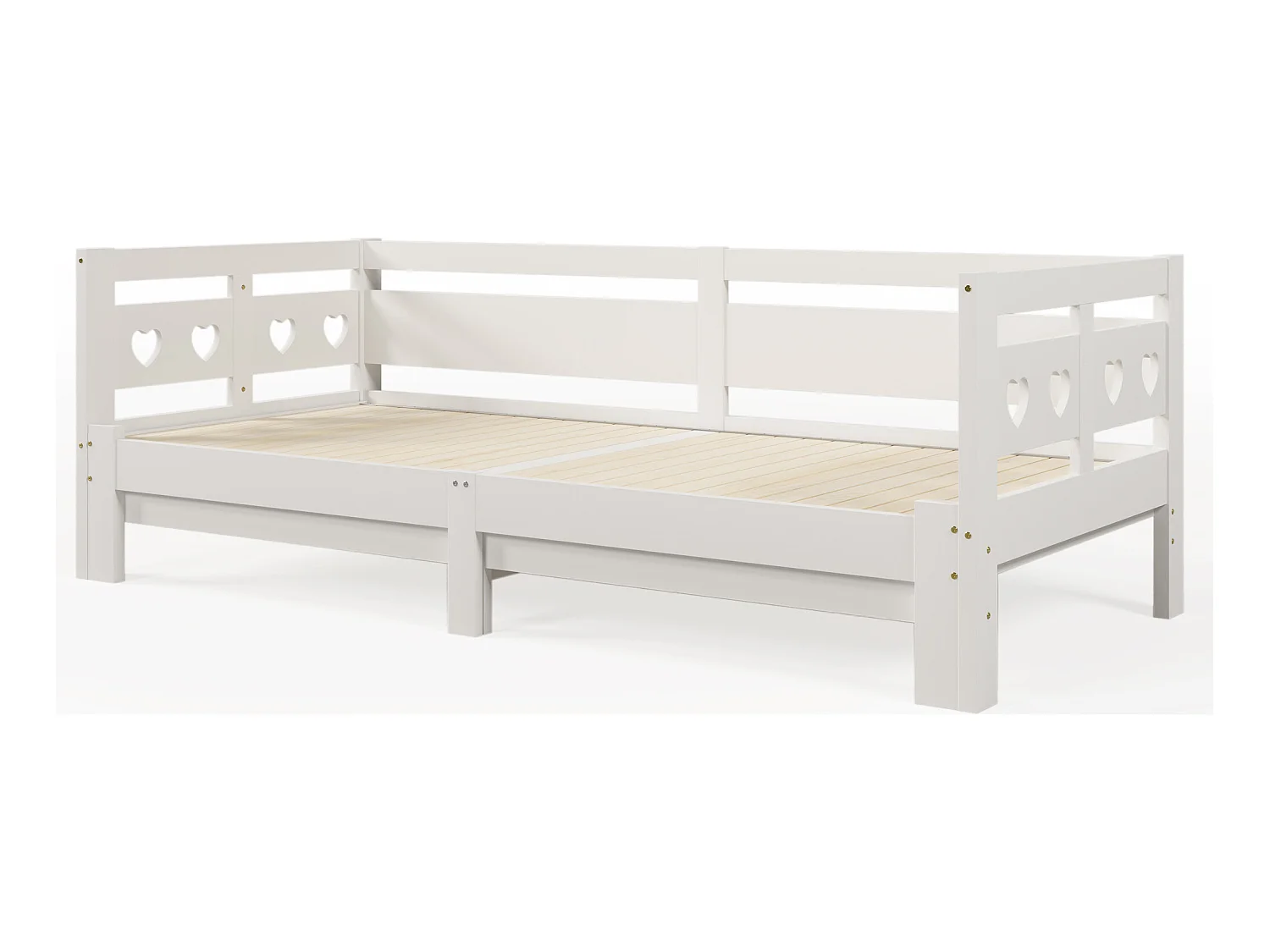 massief grenen onderschuifbed - 90(180)x200cm - met lattenbodem - Naturel