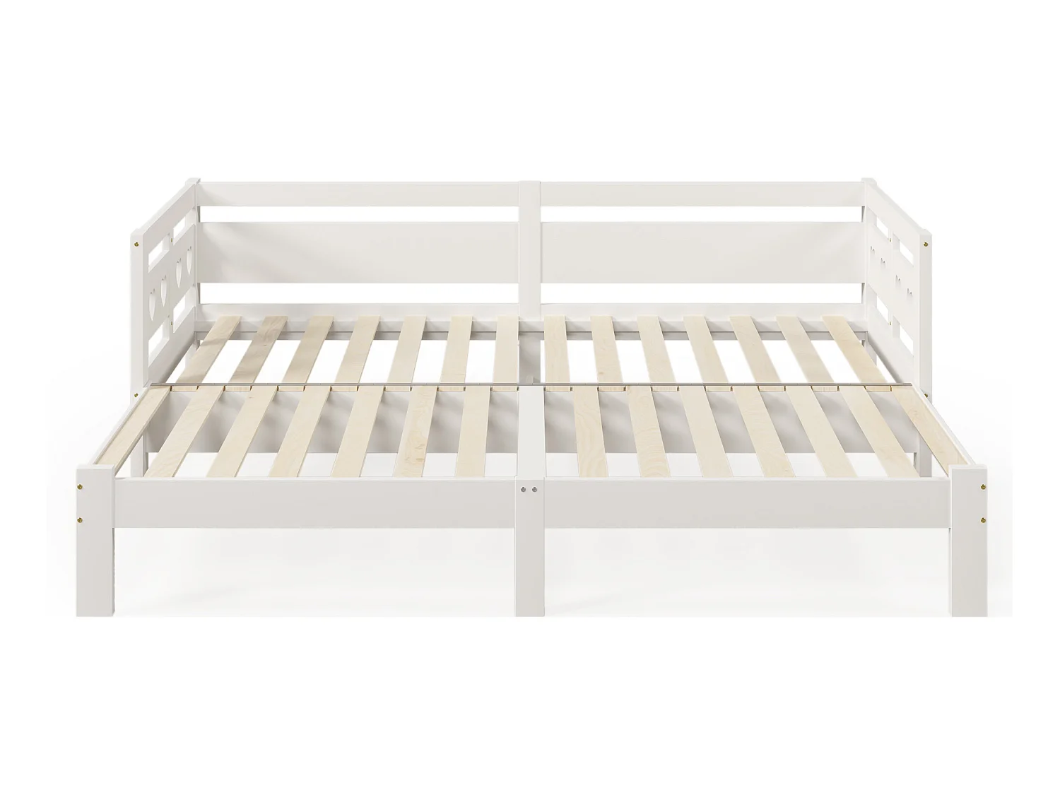 massief grenen onderschuifbed - 90(180)x200cm - met lattenbodem - Naturel