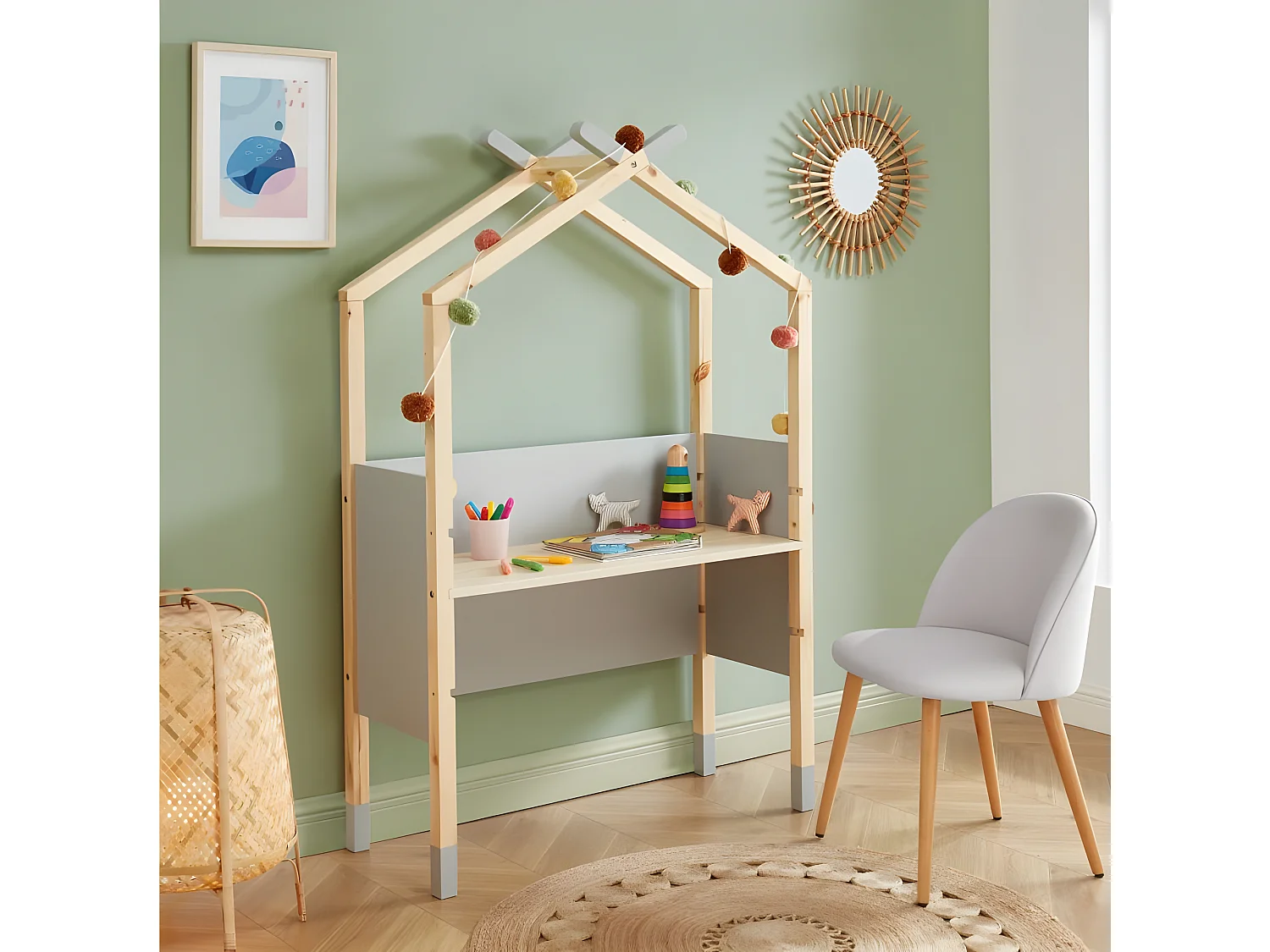 Bureau enfant évolutif Gris - Laïba Kids