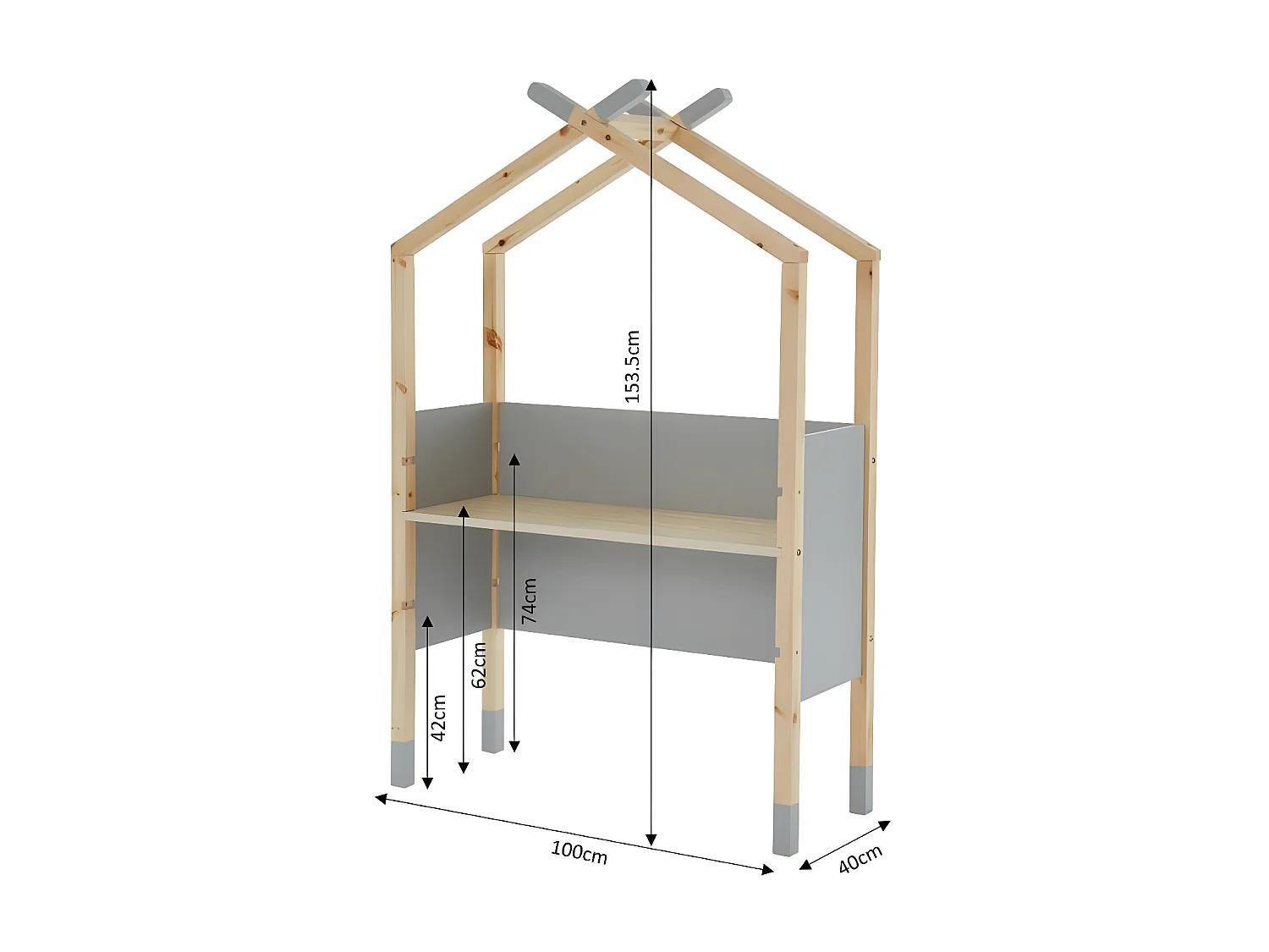 Bureau enfant évolutif Gris - Laïba Kids